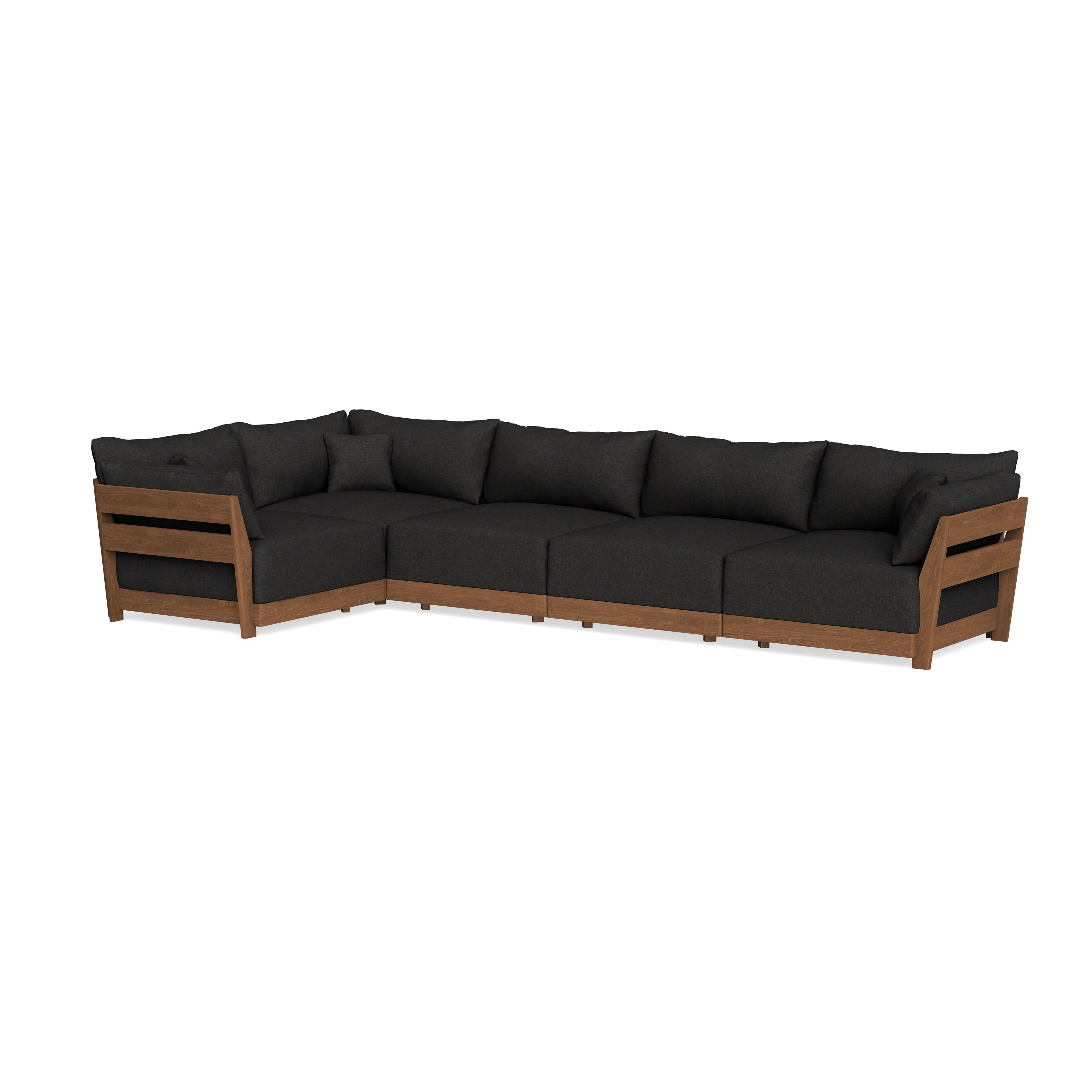Modular Bondi Espresso 5-Seater L-Sectional in Peppercorn | Classic Blend