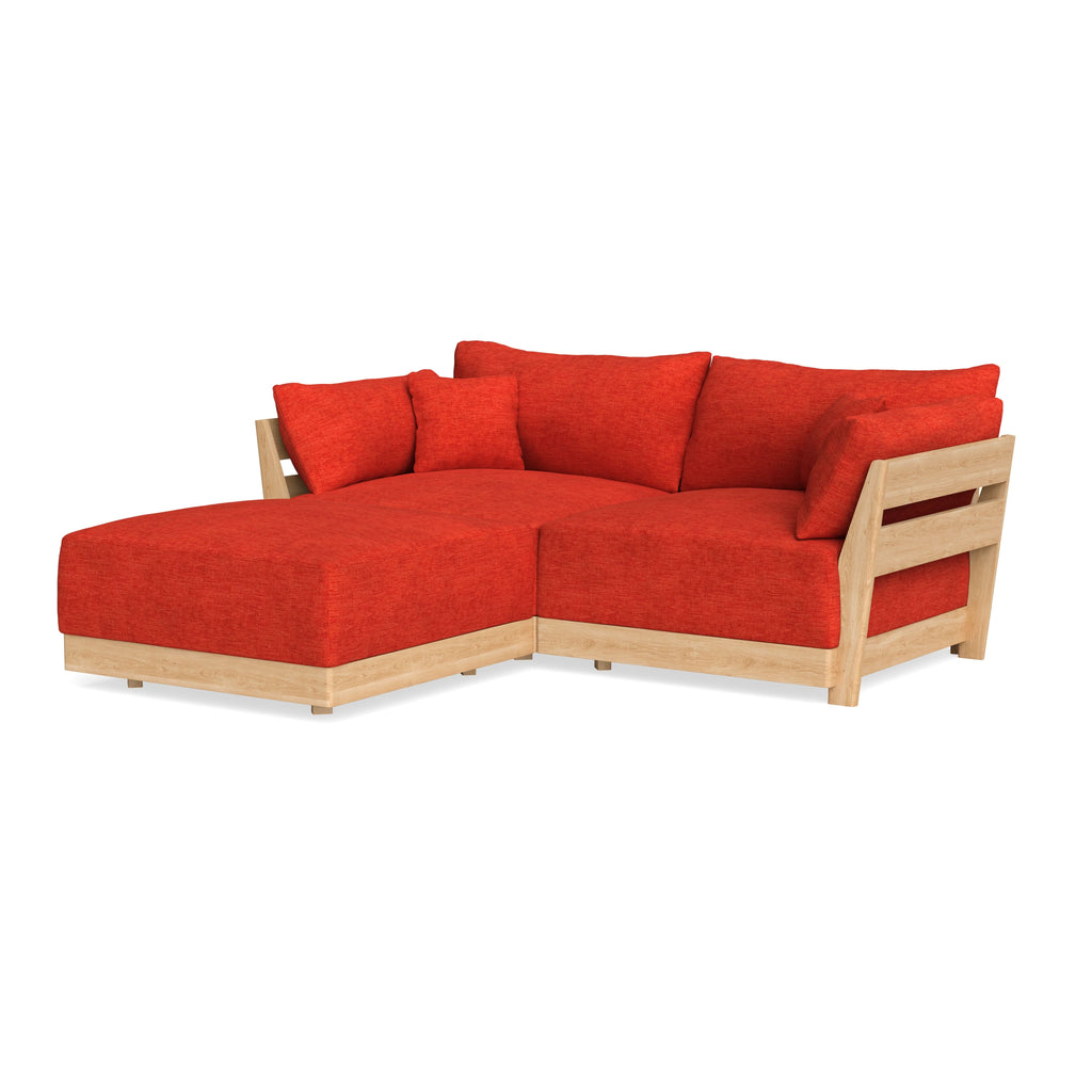 Modular Bondi Latte 2-Seater Sectional in Poppy Orange | Classic Blend