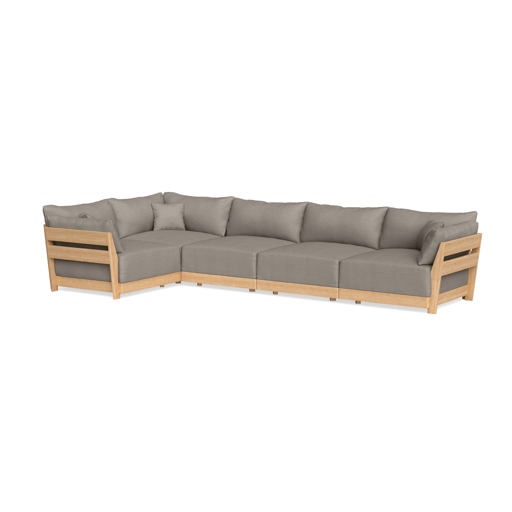 Modular Bondi Latte 5-Seater L-Sectional in Cinder Gray | Memory Foam Blend