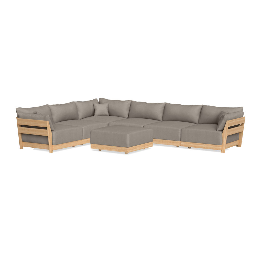 Slipcover Only - Modular Bondi 6-Seater Corner Sectional + Ottoman in Cinder Gray