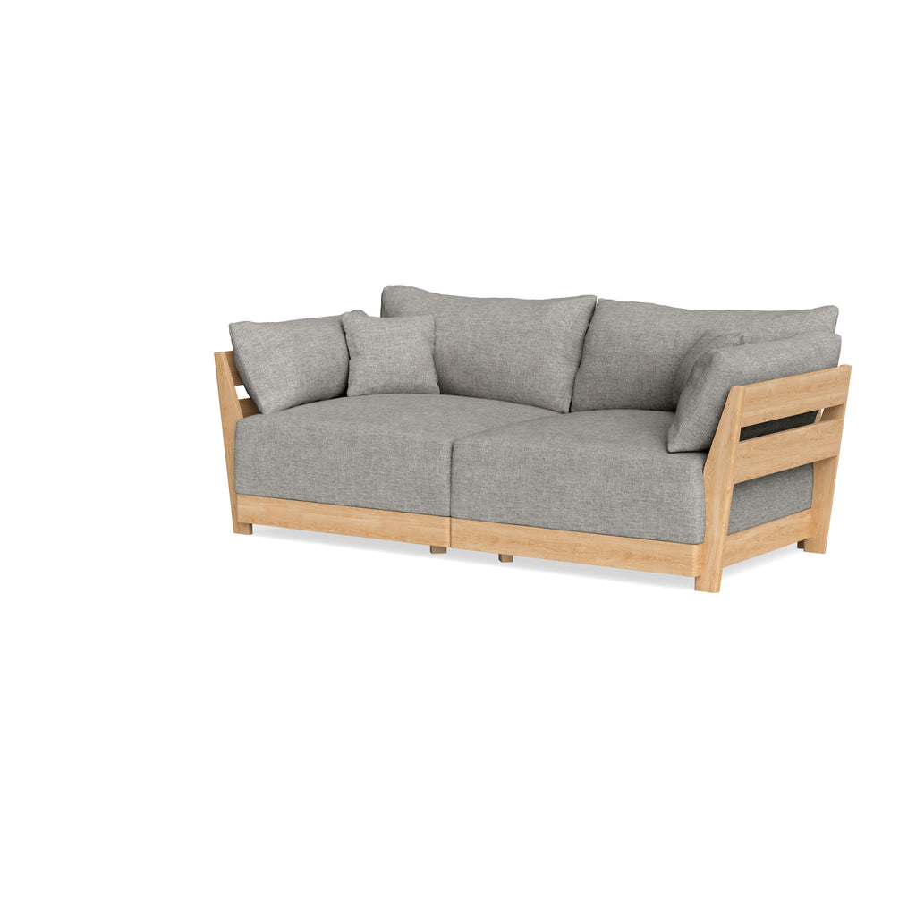 Modular Bondi Latte 2-Seater Sofa in Fog | Memory Foam Blend