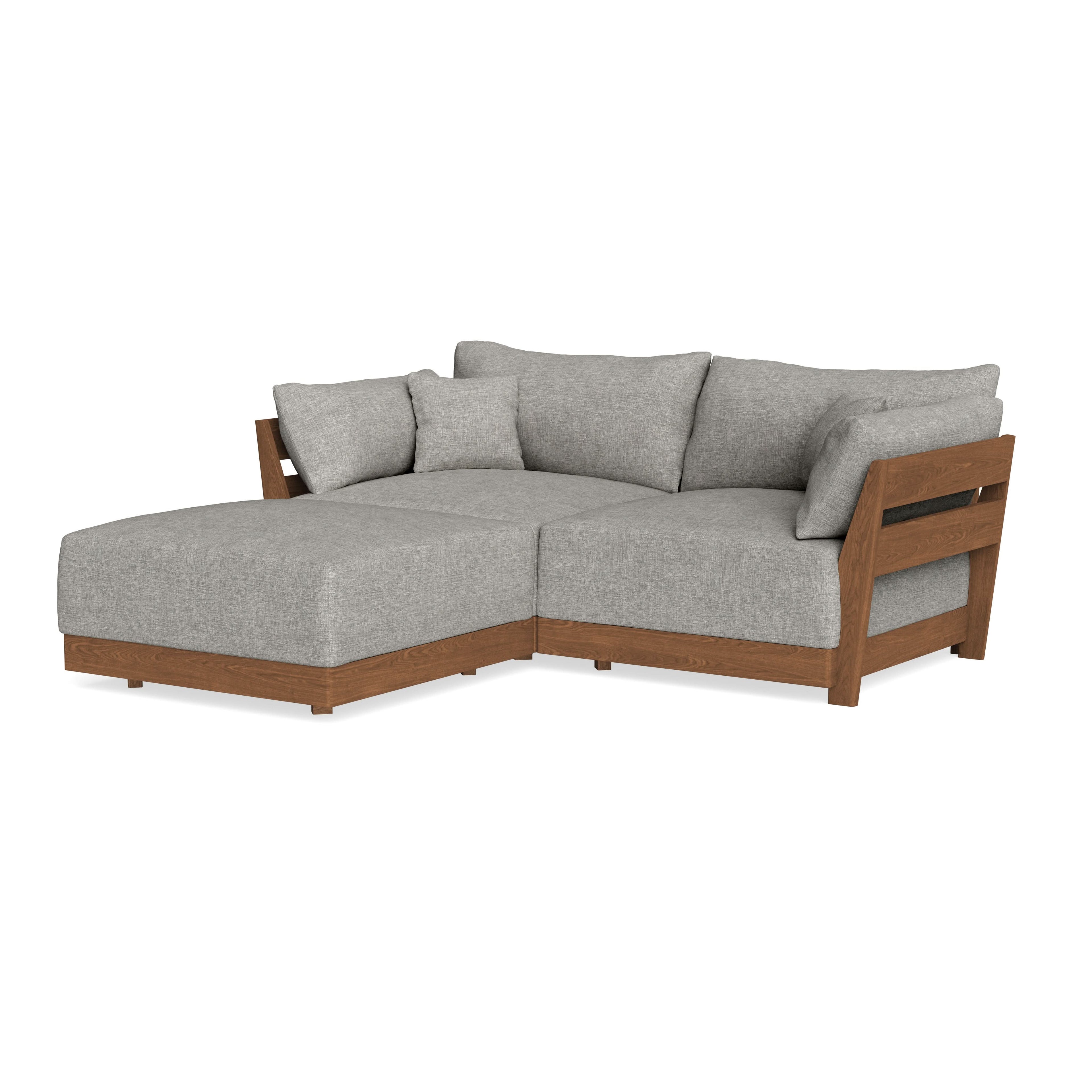 Modular Bondi Espresso 2-Seater Sectional in Fog | Classic Blend