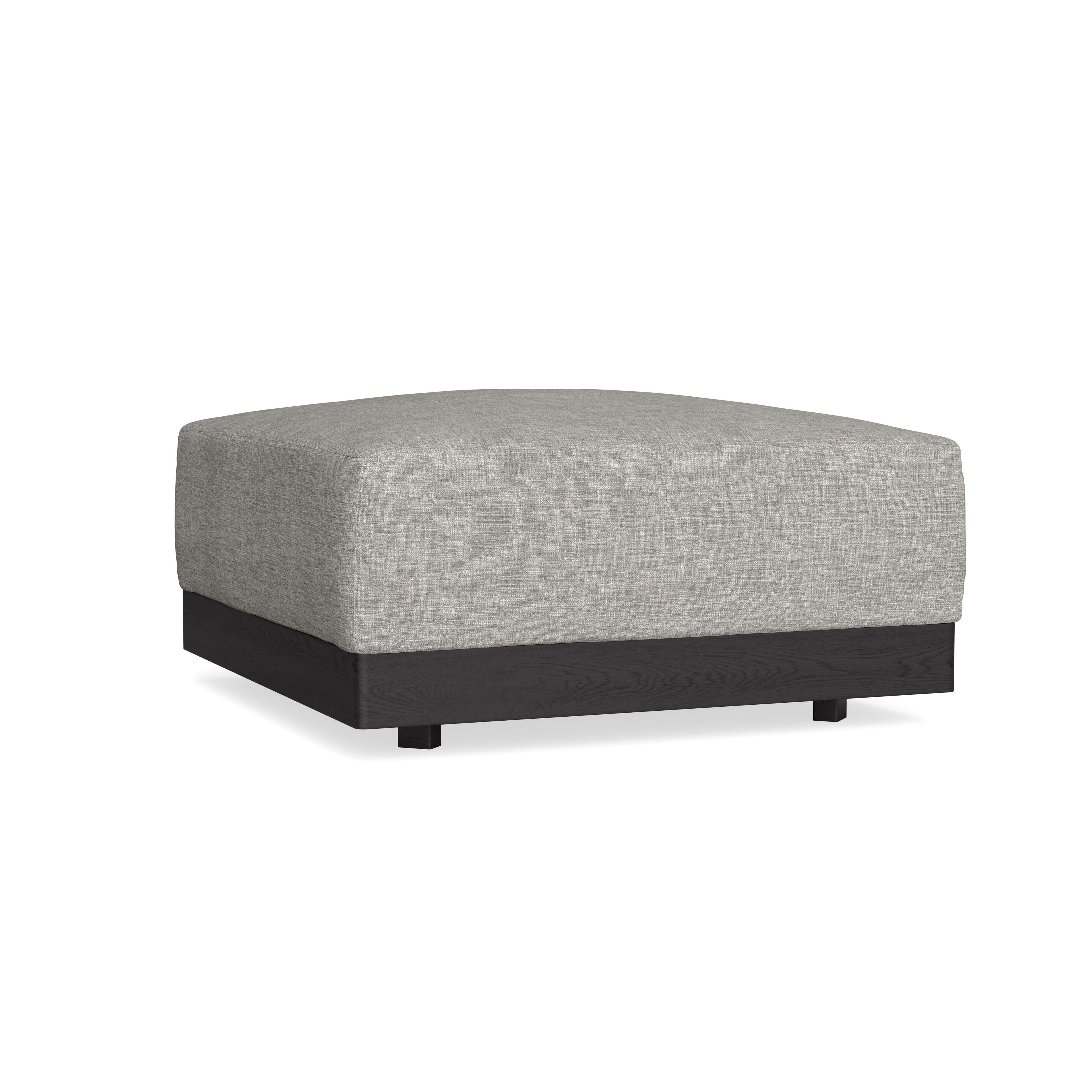 Modular Bondi Black Ottoman in Fog | Classic Blend