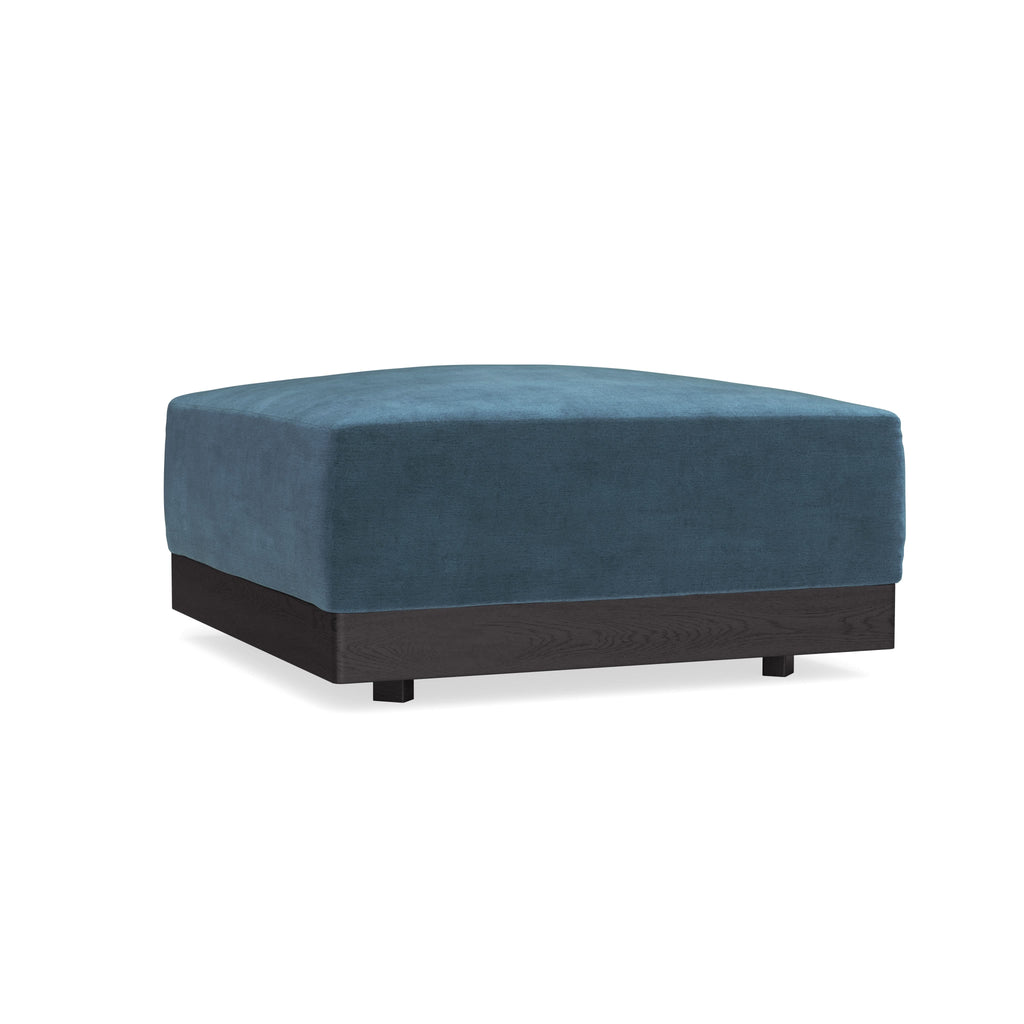 Modular Bondi Black Ottoman in Oxford Blue | Classic Blend