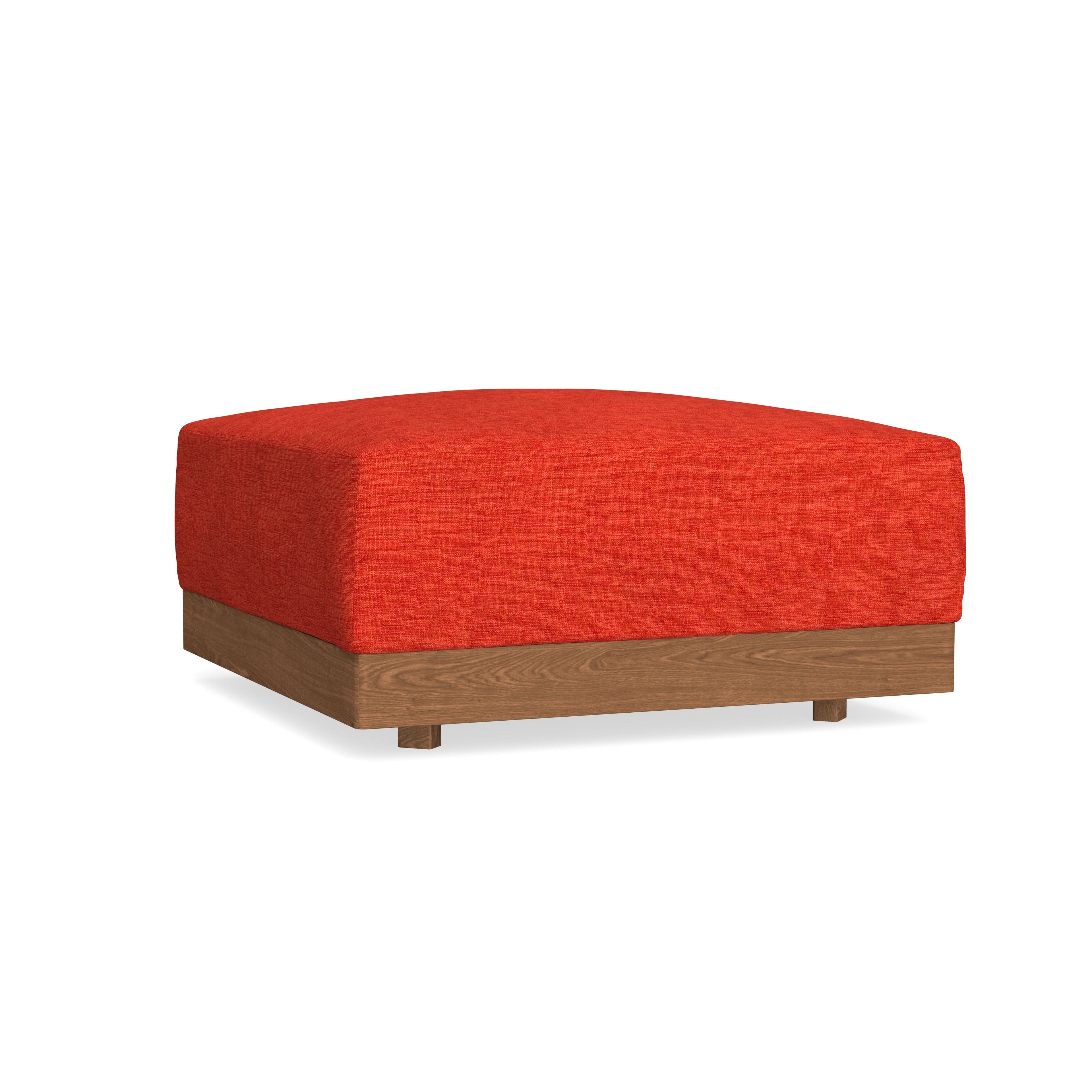 Modular Bondi Espresso Ottoman in Poppy Orange | Classic Blend