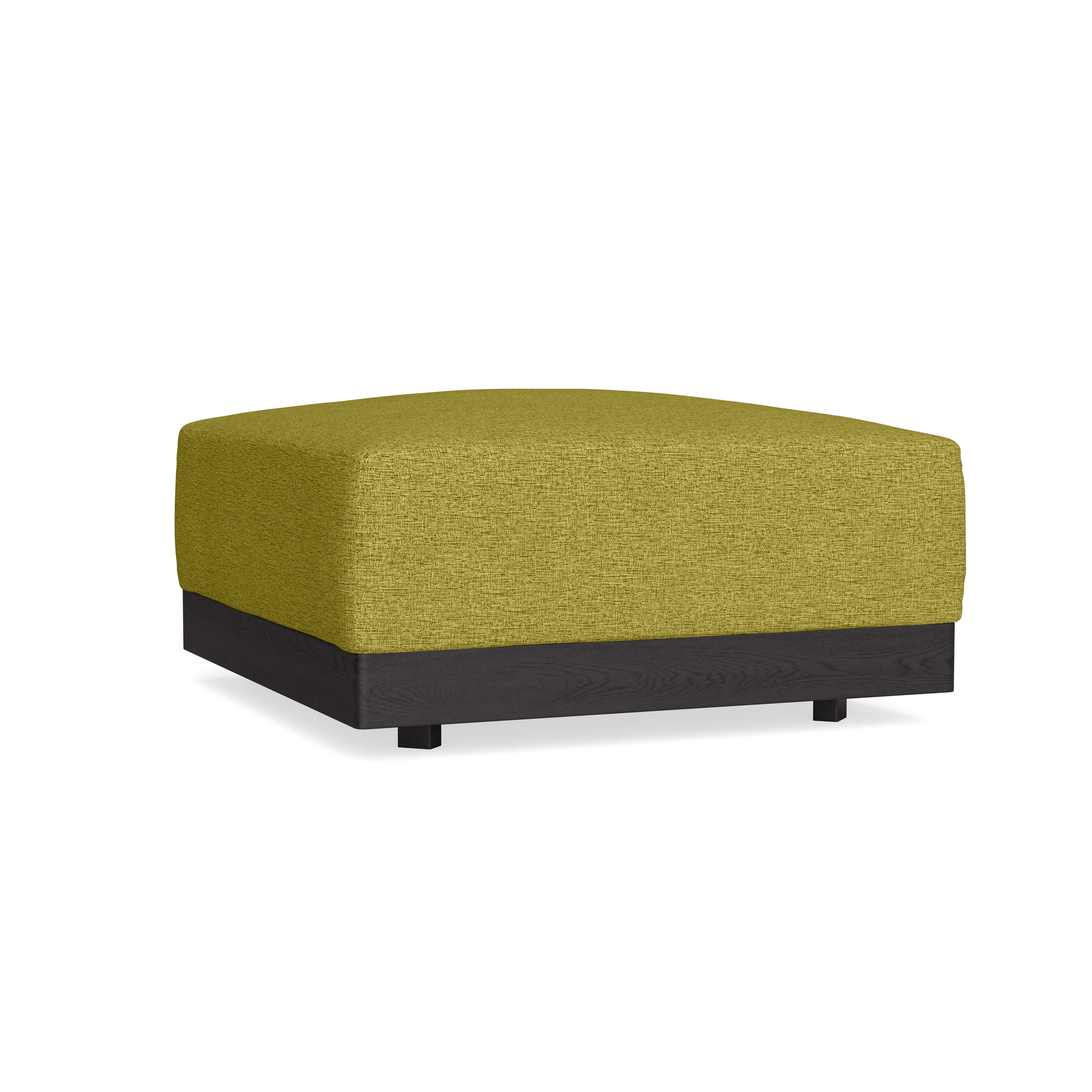 Modular Bondi Black Ottoman in Avocado | Classic Blend