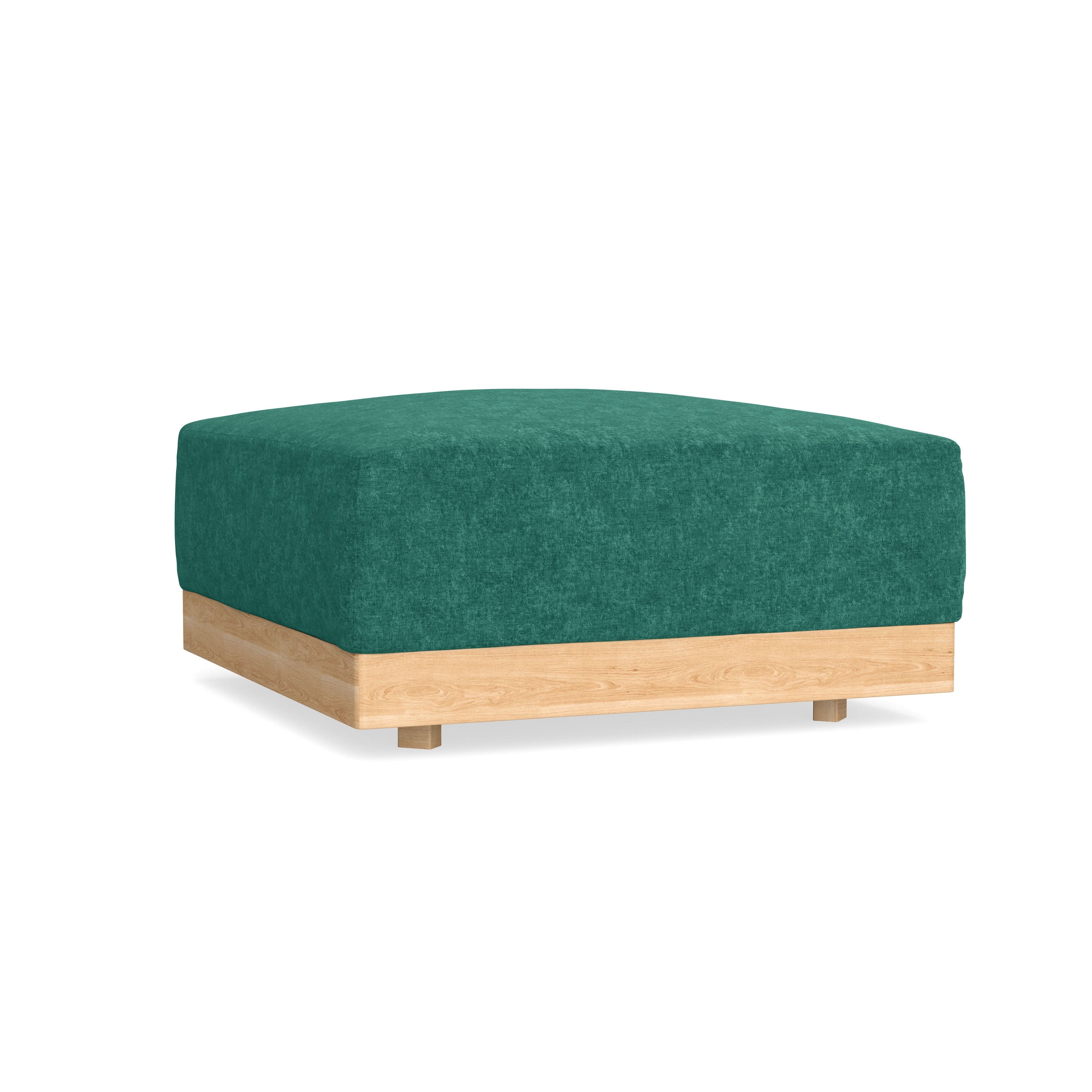 Modular Bondi Latte Ottoman in Jade Green | Classic Blend