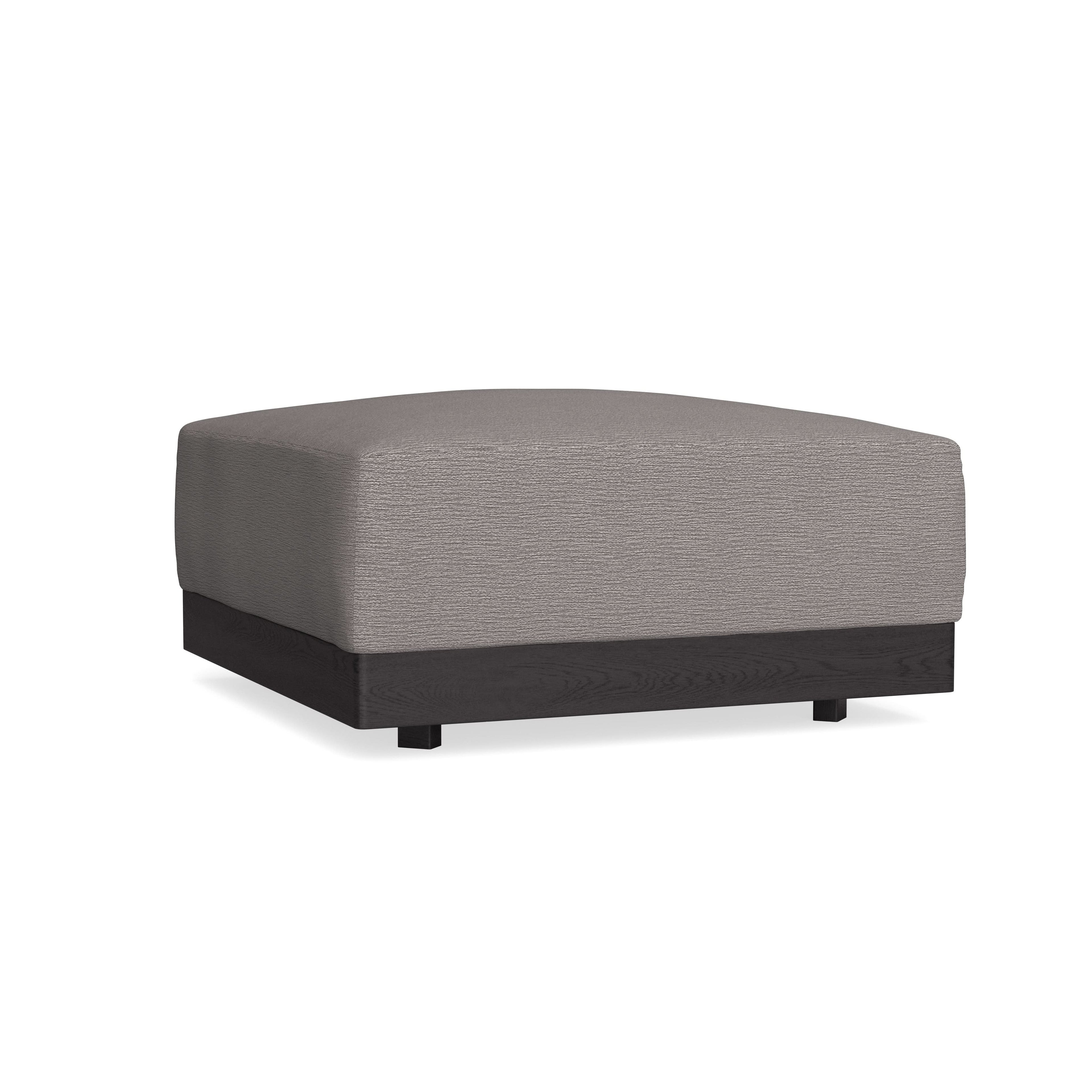 Modular Bondi Black Ottoman in Cement | Classic Blend