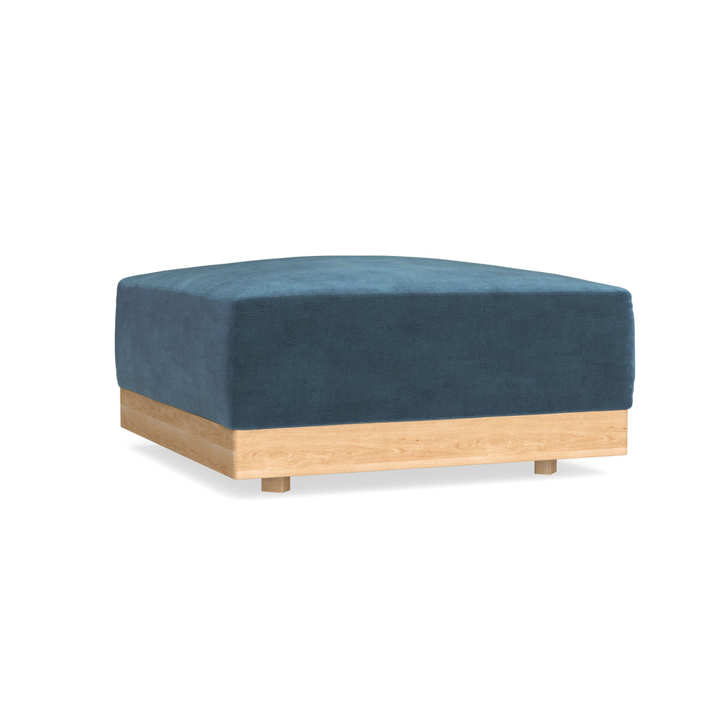 Modular Bondi Latte Ottoman in Oxford Blue | Memory Foam Blend