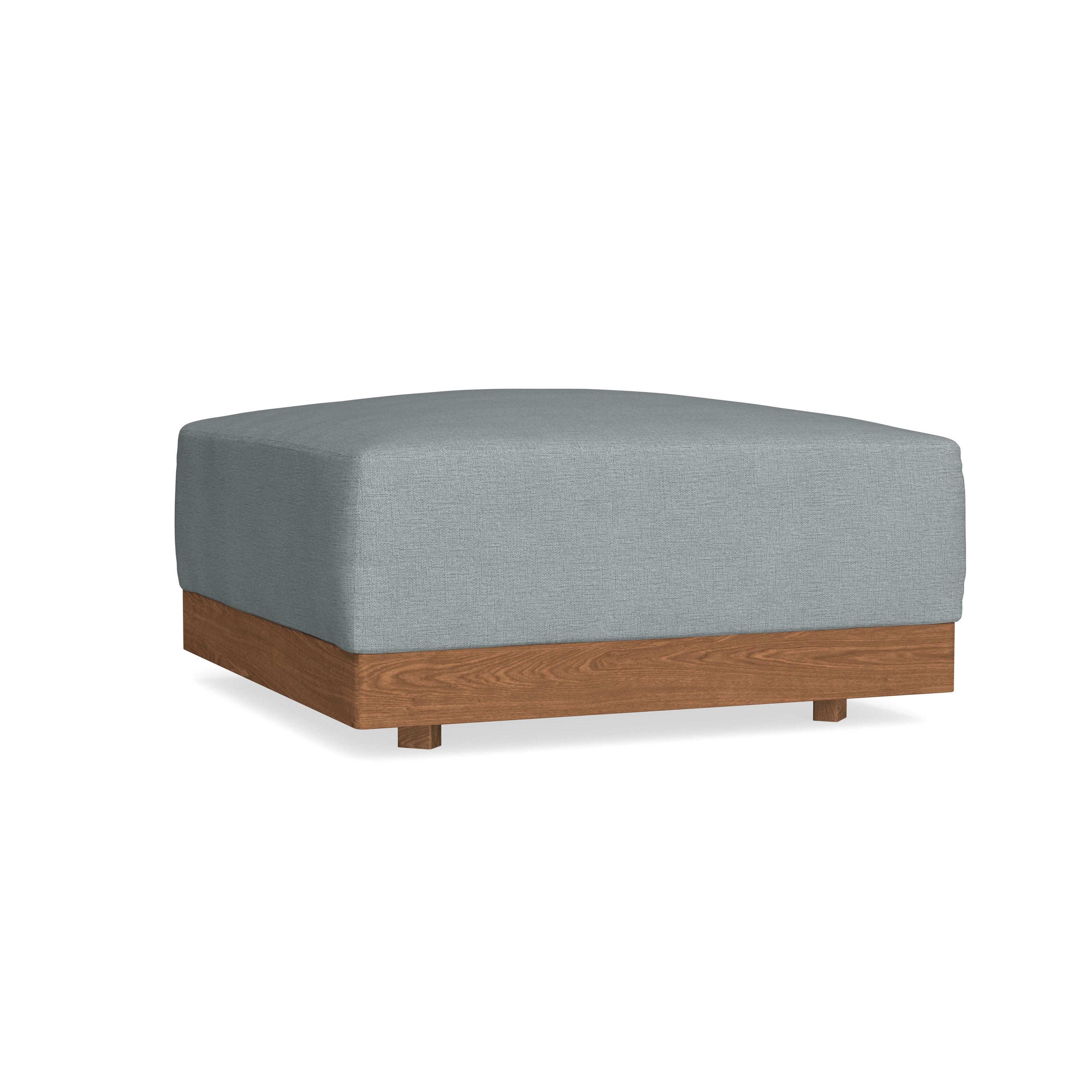 Modular Bondi Espresso Ottoman in Light Steel | Memory Foam Blend