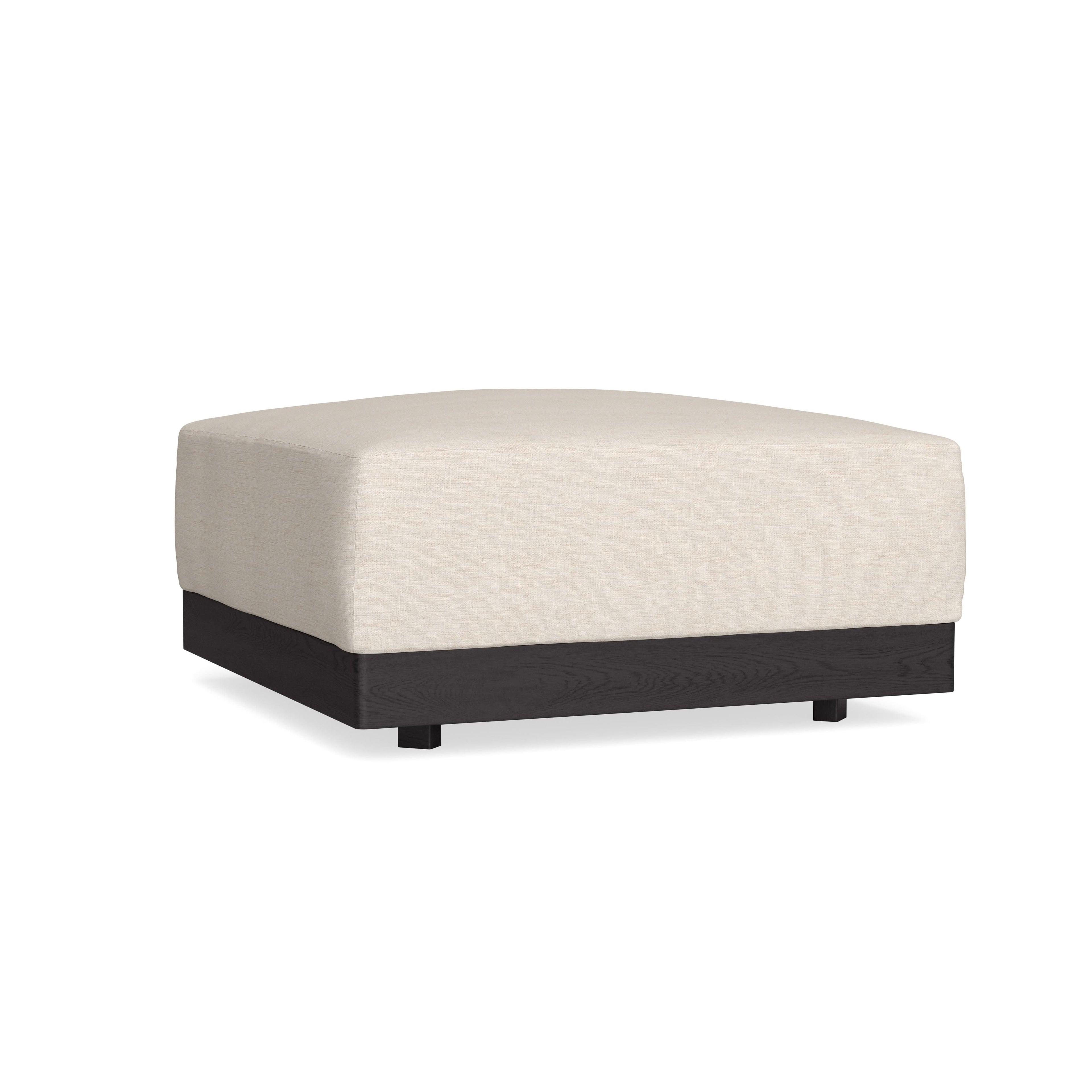 Modular Bondi Black Ottoman in Seashell | Memory Foam Blend