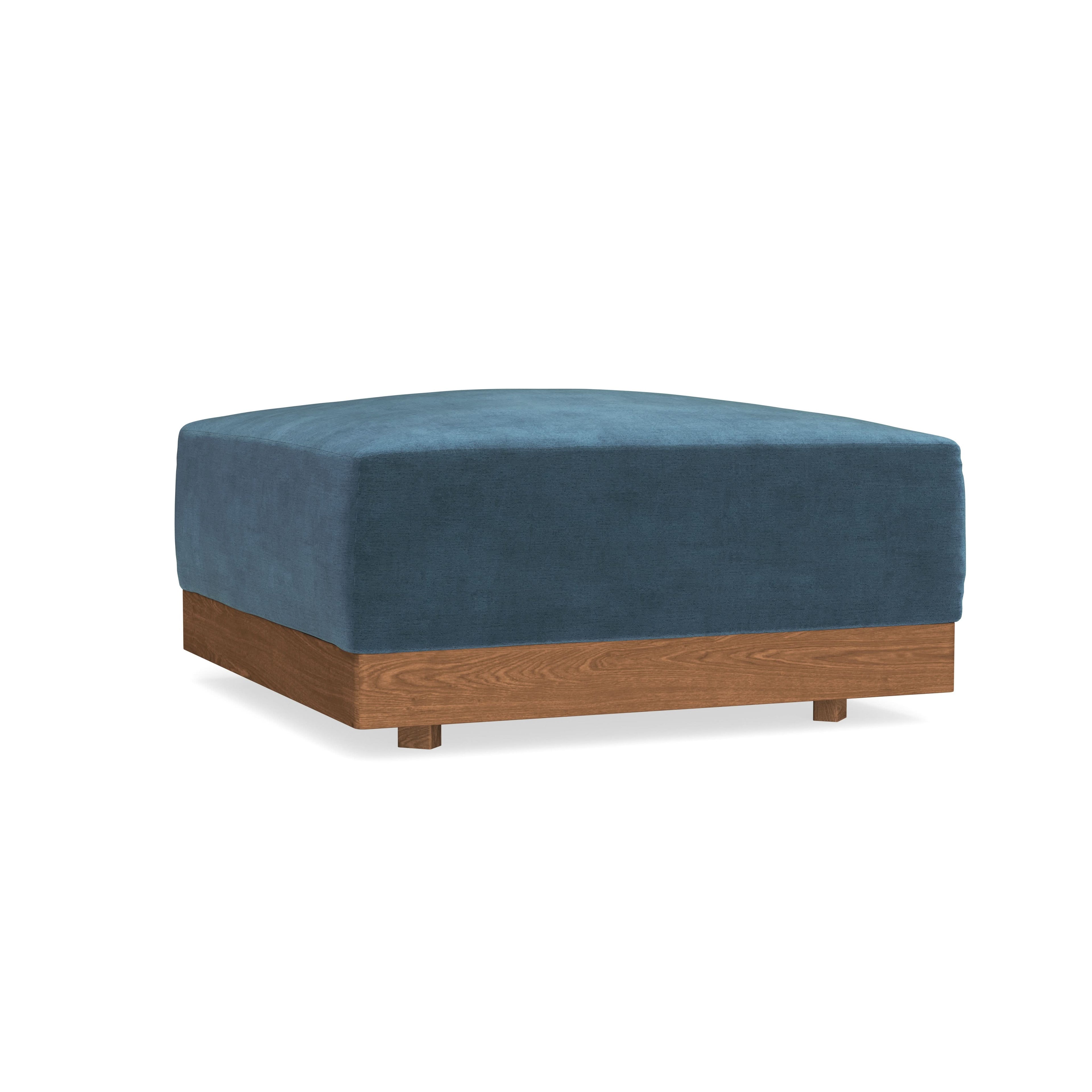 Modular Bondi Espresso Ottoman in Oxford Blue | Memory Foam Blend