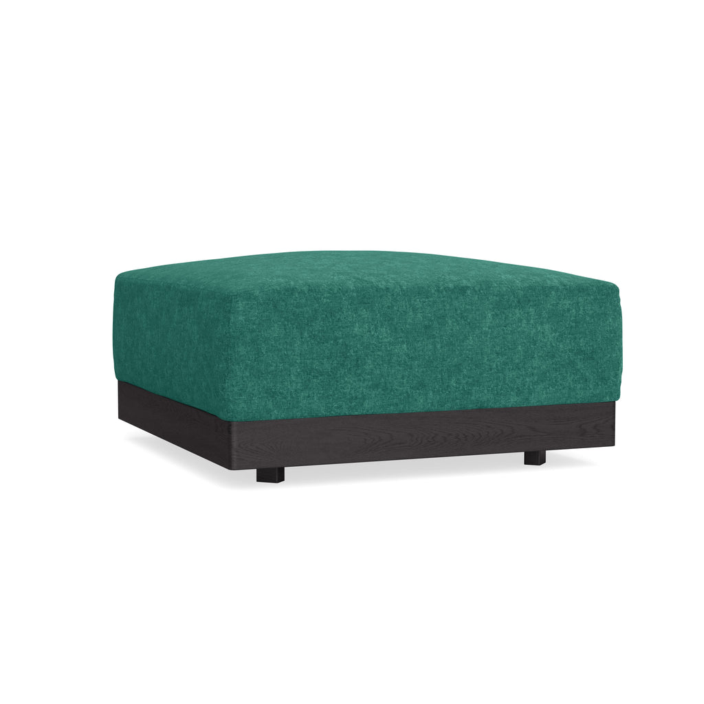 Modular Bondi Black Ottoman in Jade Green | Memory Foam Blend