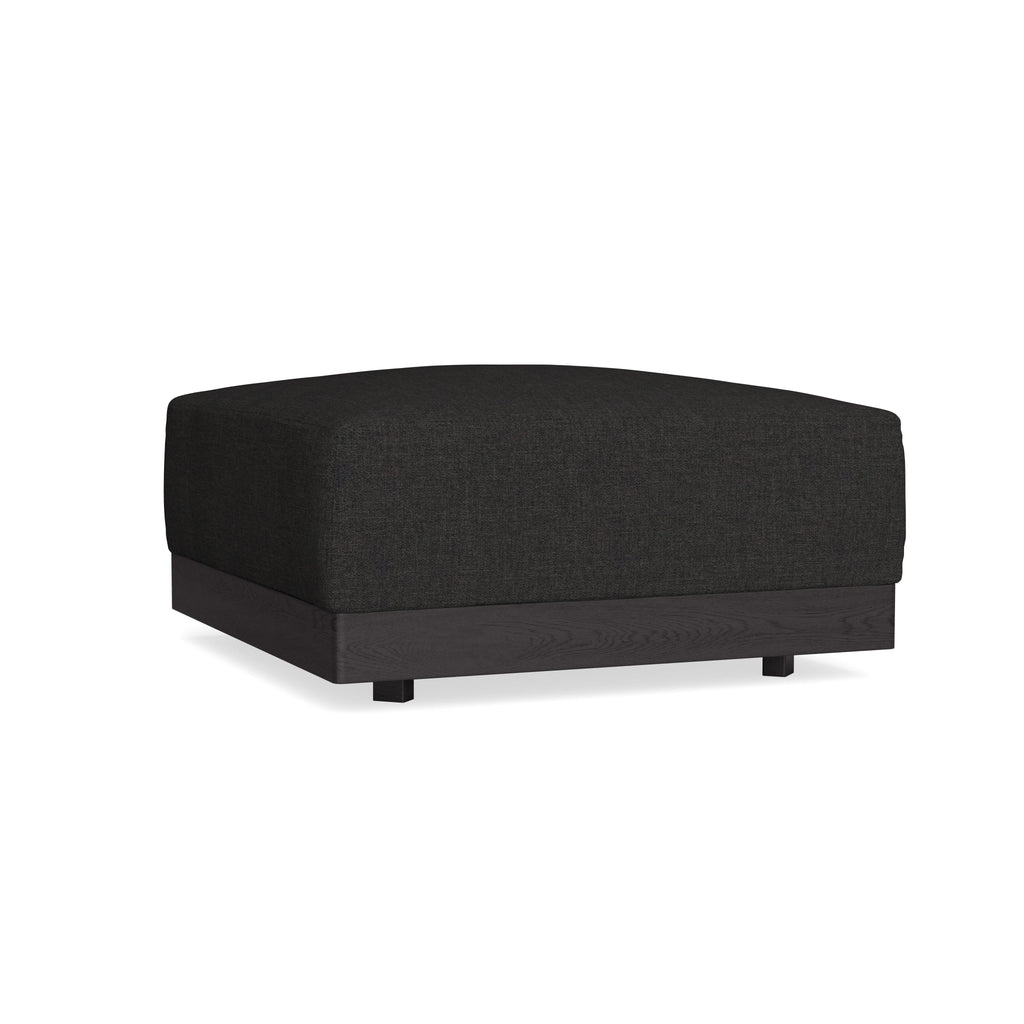 Modular Bondi Black Ottoman in Peppercorn | Memory Foam Blend