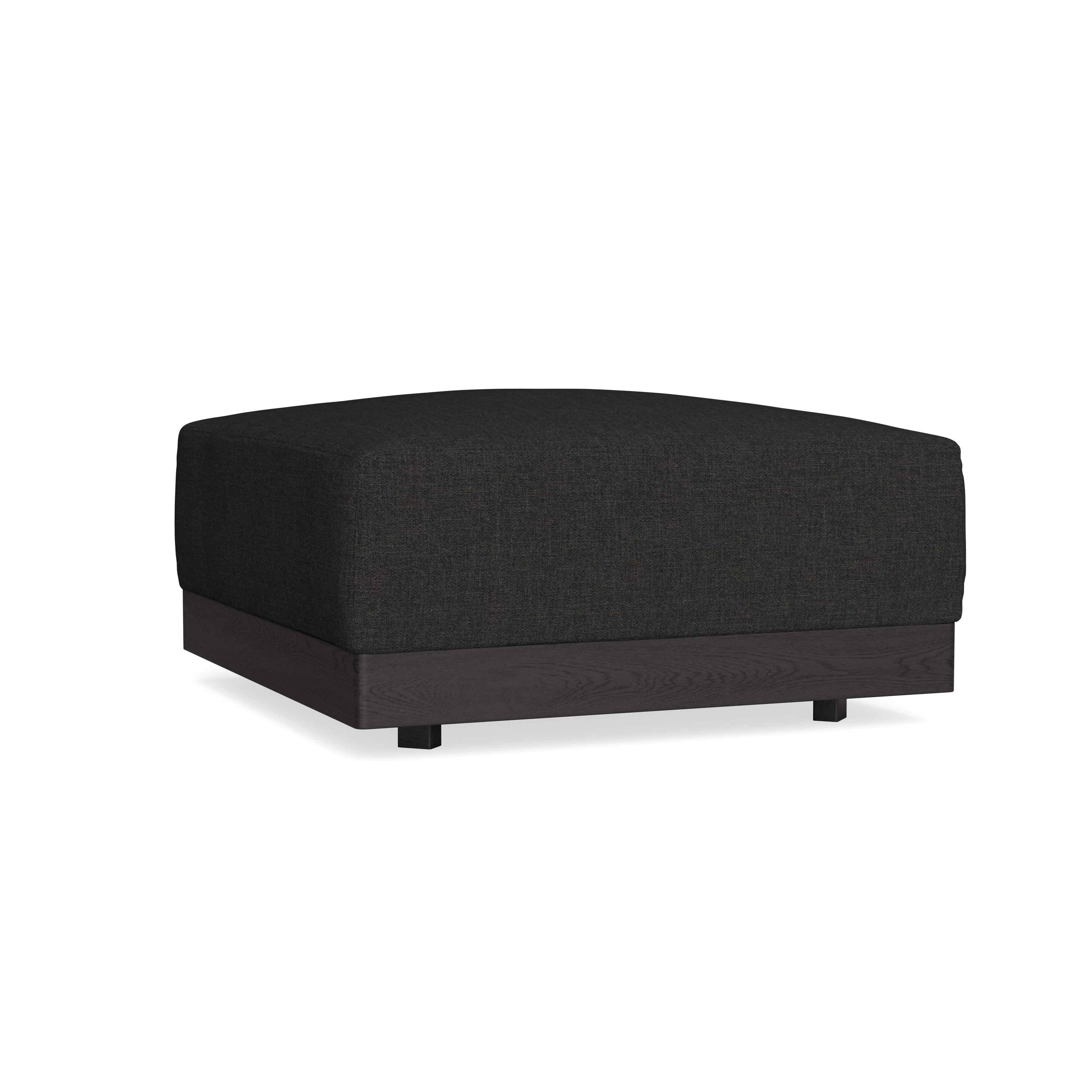 Modular Bondi Black Ottoman in Peppercorn | Memory Foam Blend