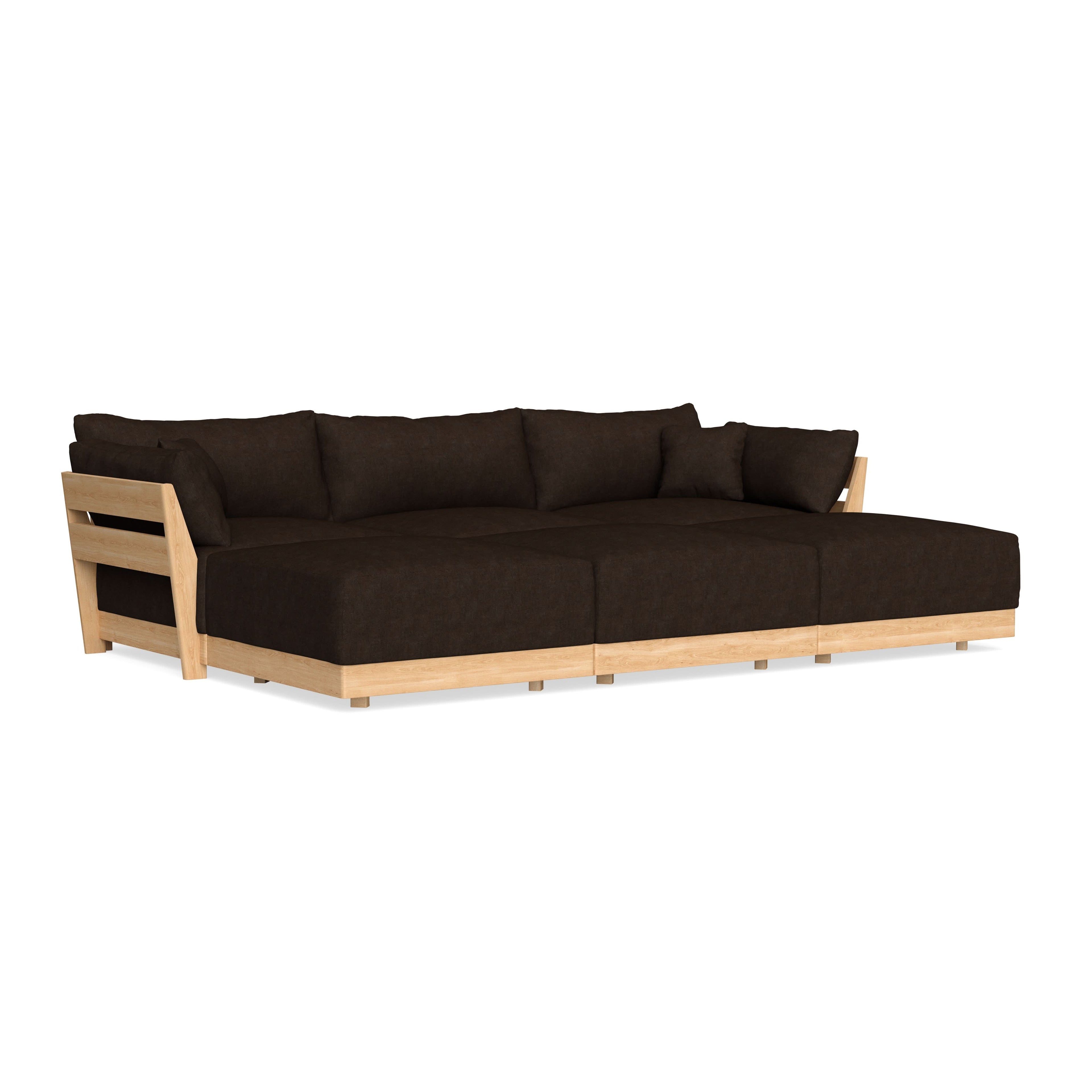 Slipcover Only - Modular Bondi 3-Seater Daybed Sofa Sectional in Espresso