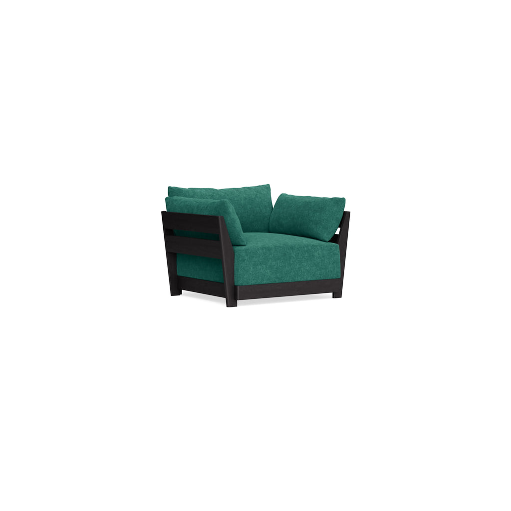 Modular Bondi Black Armchair in Jade Green | Memory Foam Blend