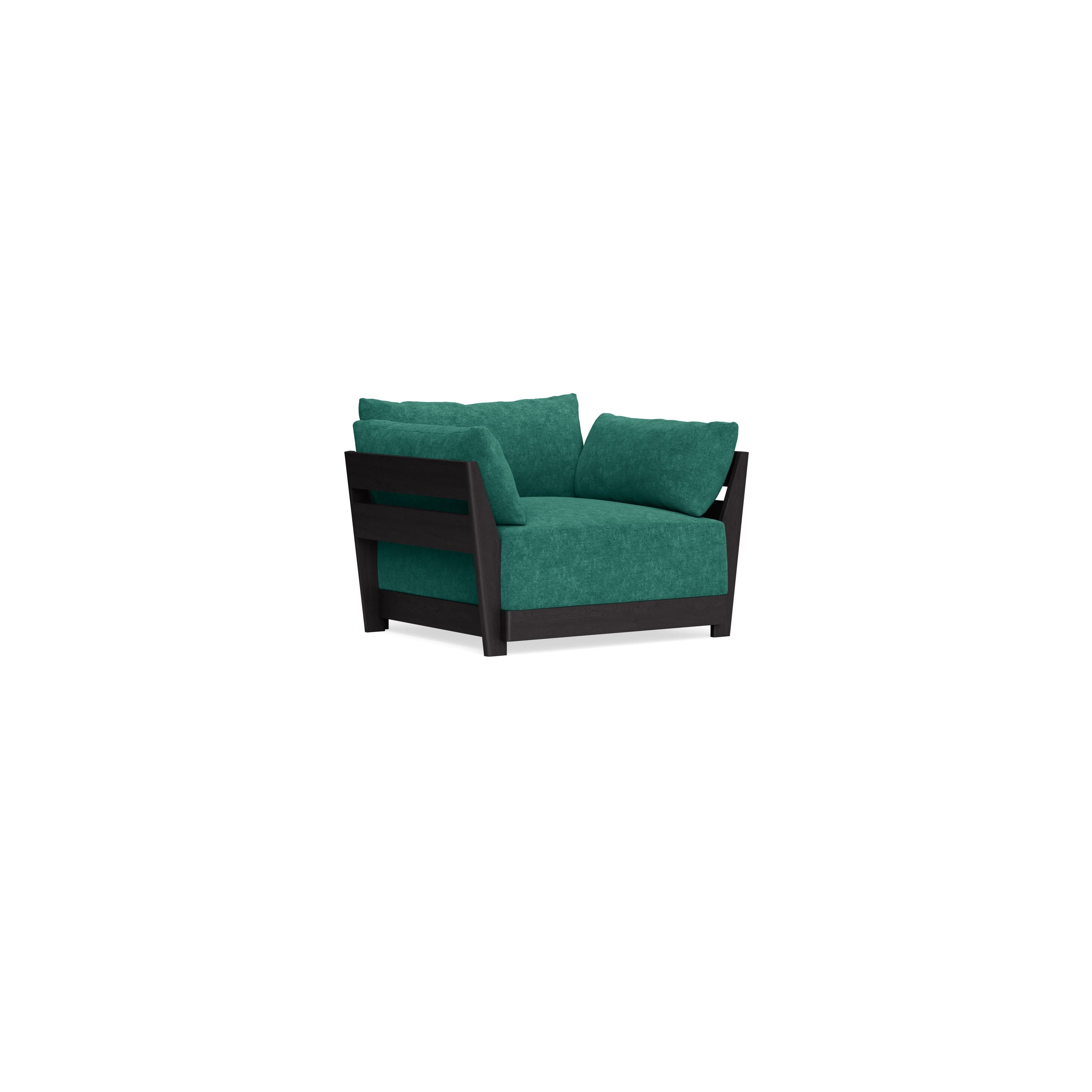 Modular Bondi Black Armchair in Jade Green | Memory Foam Blend
