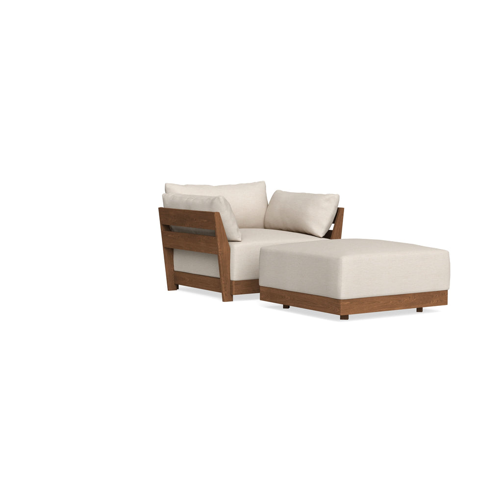 Modular Bondi Espresso Armchair + Ottoman in Seashell | Memory Foam Blend