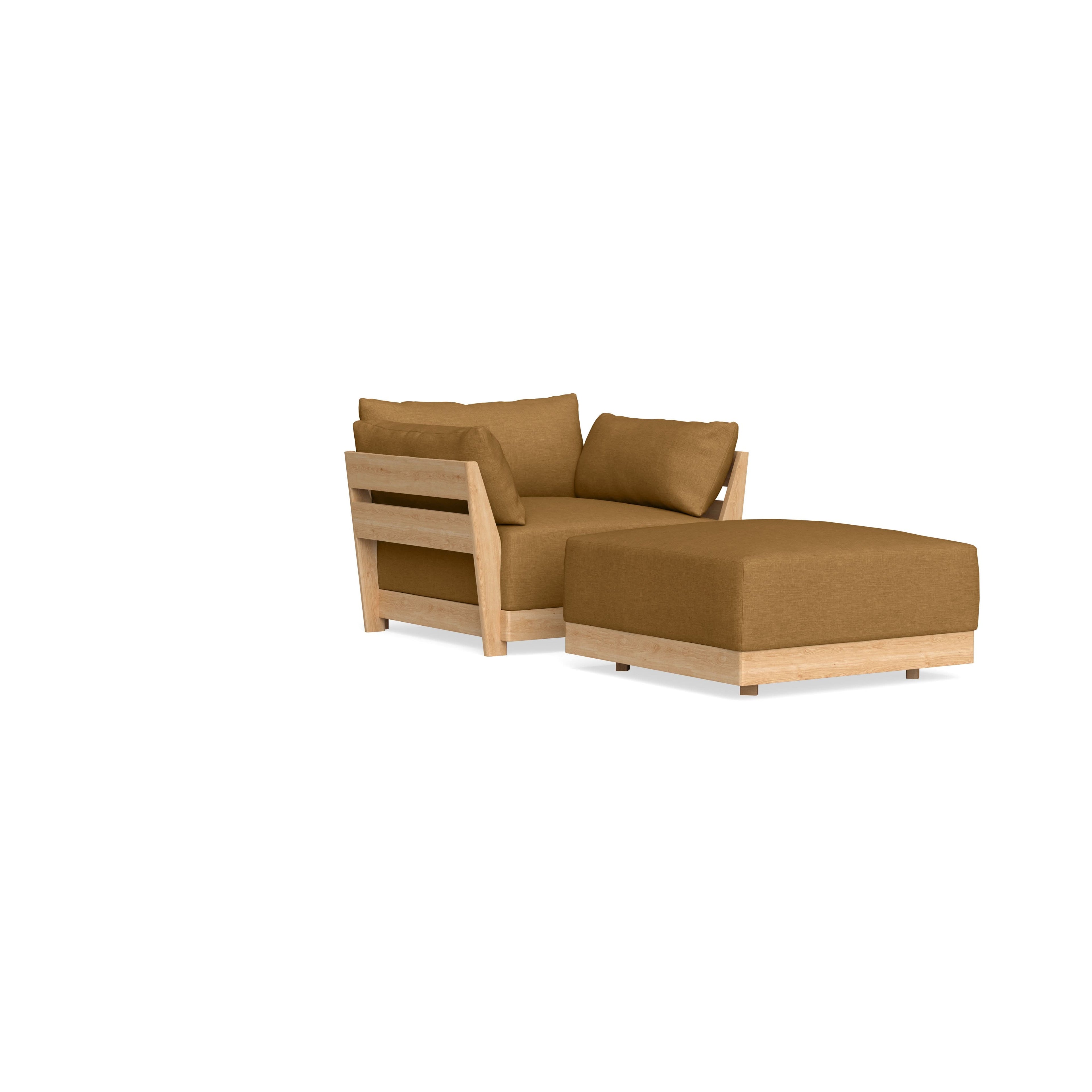 Modular Bondi Latte Armchair + Ottoman in Dijon | Memory Foam Blend