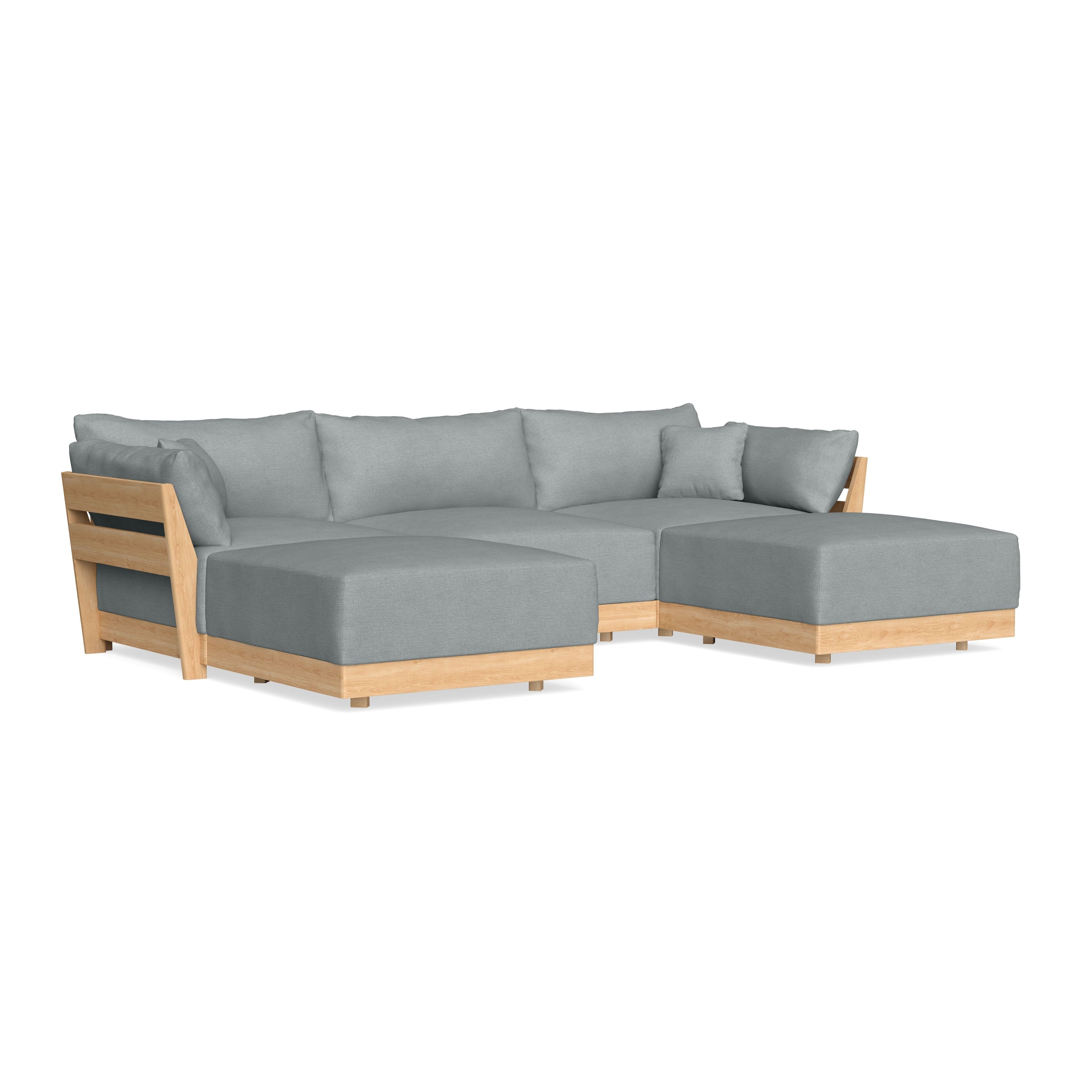 Slipcover Only - Modular Bondi 3-Seater U-Sectional in Light Steel