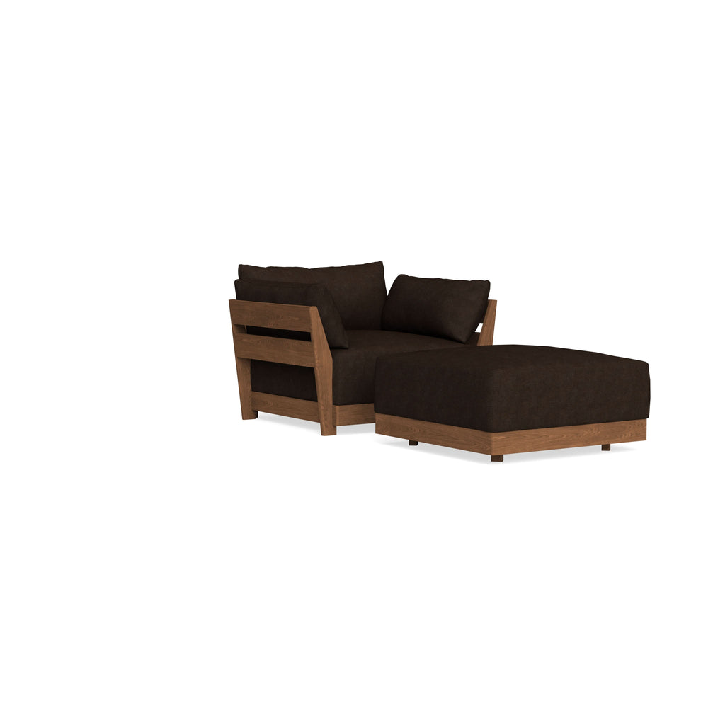 Modular Bondi Espresso Armchair + Ottoman in Espresso | Classic Blend