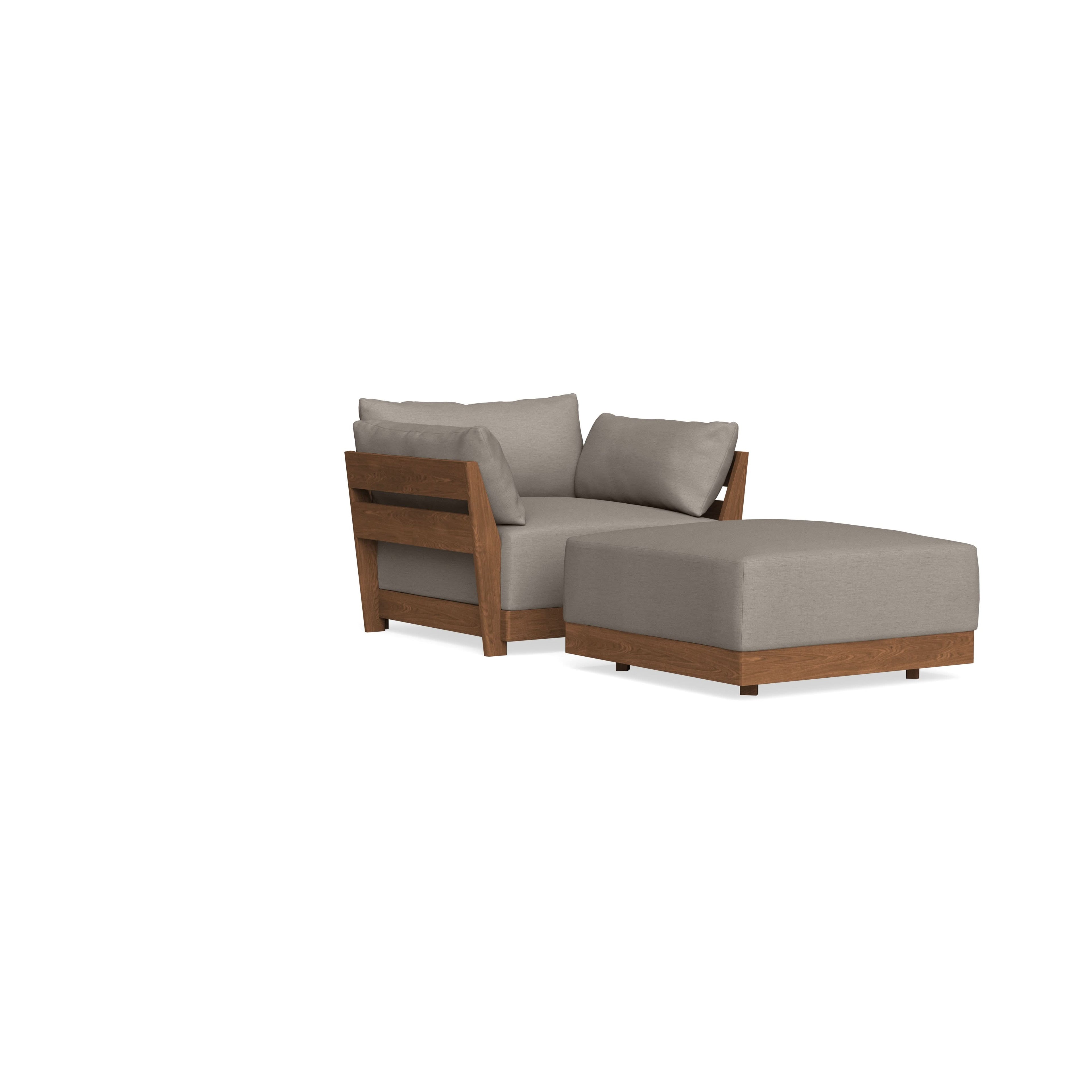 Modular Bondi Espresso Armchair + Ottoman in Cinder Gray | Classic Blend