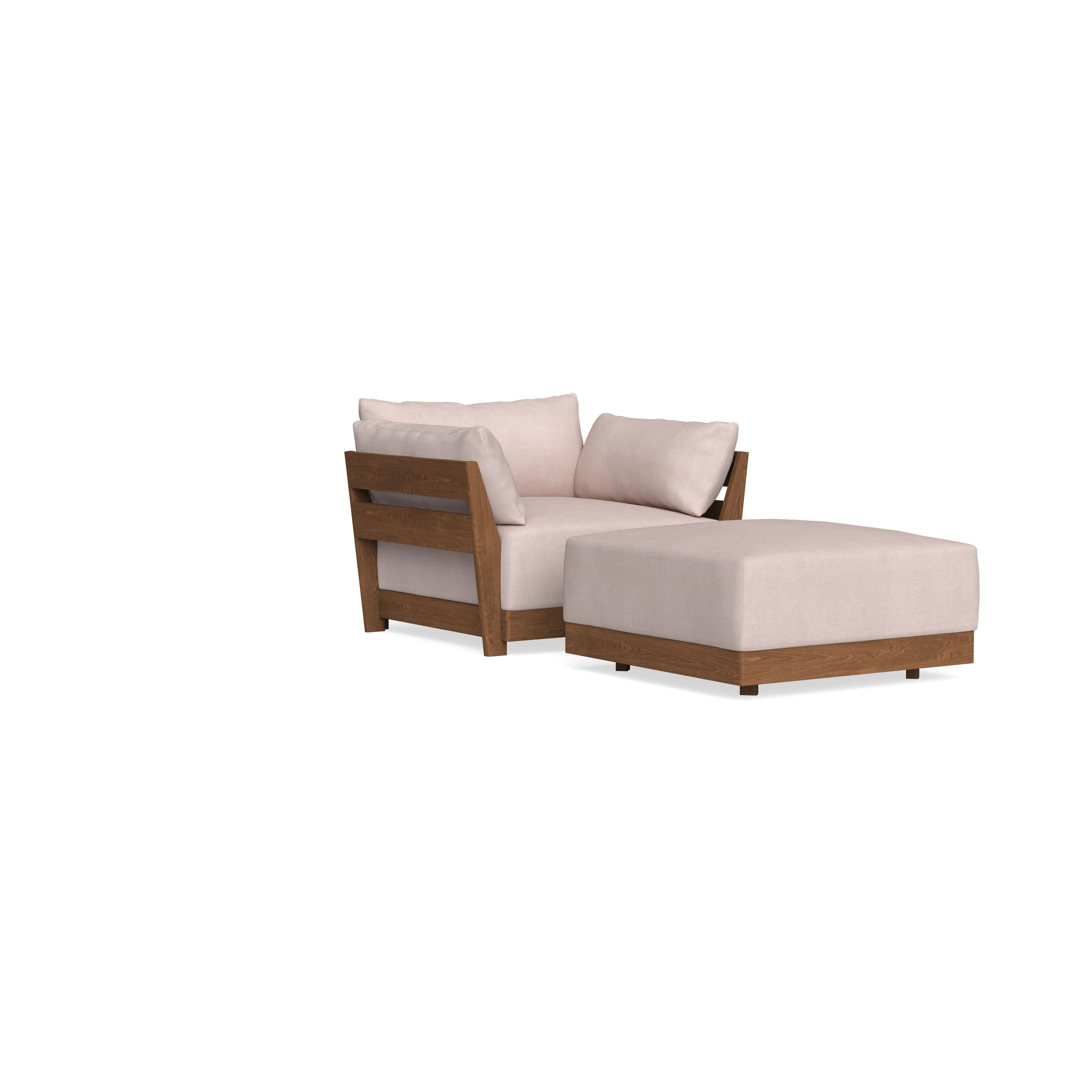 Modular Bondi Espresso Armchair + Ottoman in Blush | Classic Blend