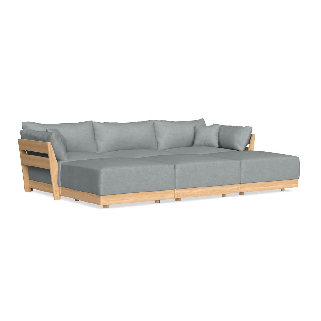 Slipcover Only - Modular Bondi 3-Seater Daybed Sofa Sectional in Light Steel