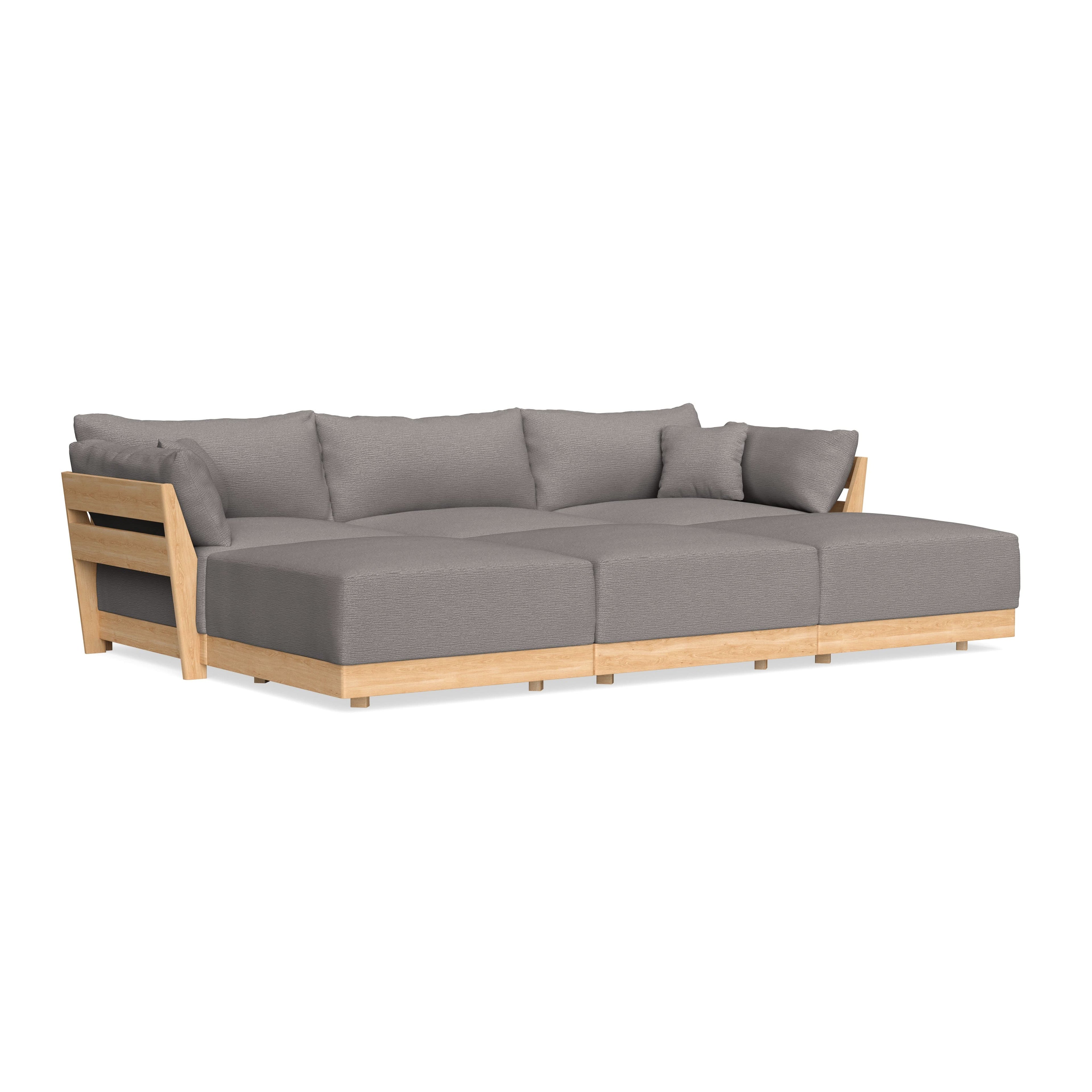Slipcover Only - Modular Bondi 3-Seater Daybed Sofa Sectional in Cement