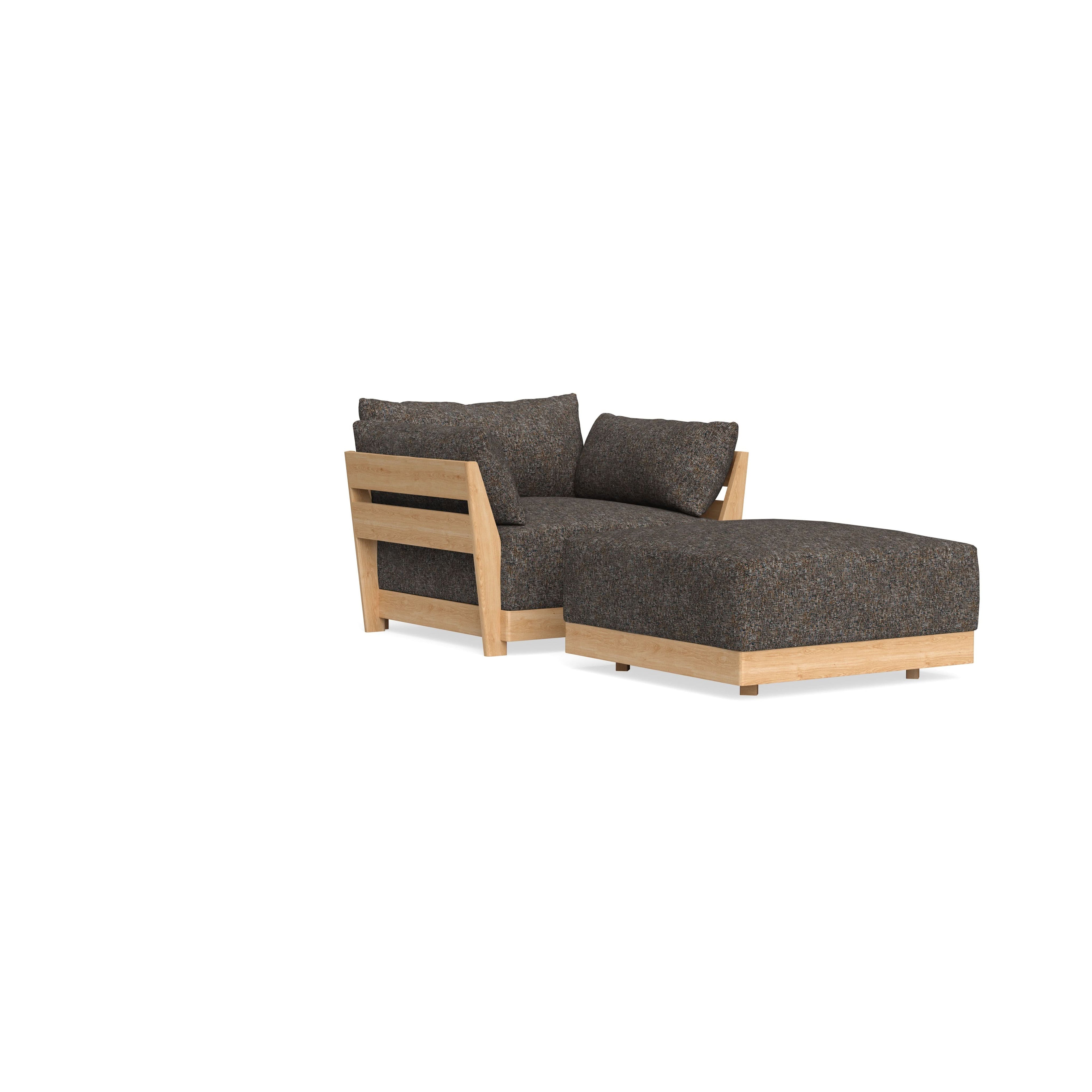 Modular Bondi Latte Armchair + Ottoman in Eclipse | Classic Blend