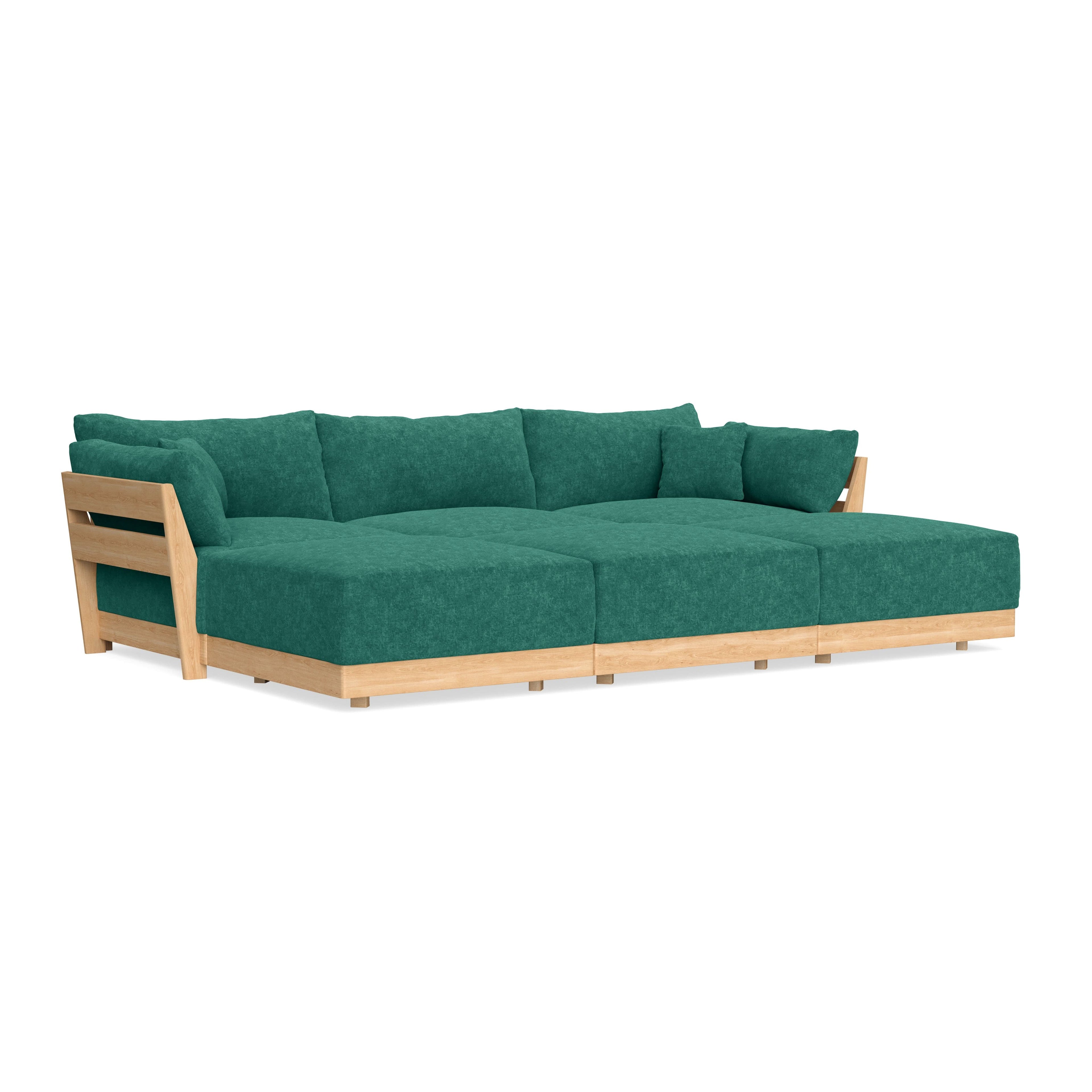 Slipcover Only - Modular Bondi 3-Seater Daybed Sofa Sectional in Jade Green