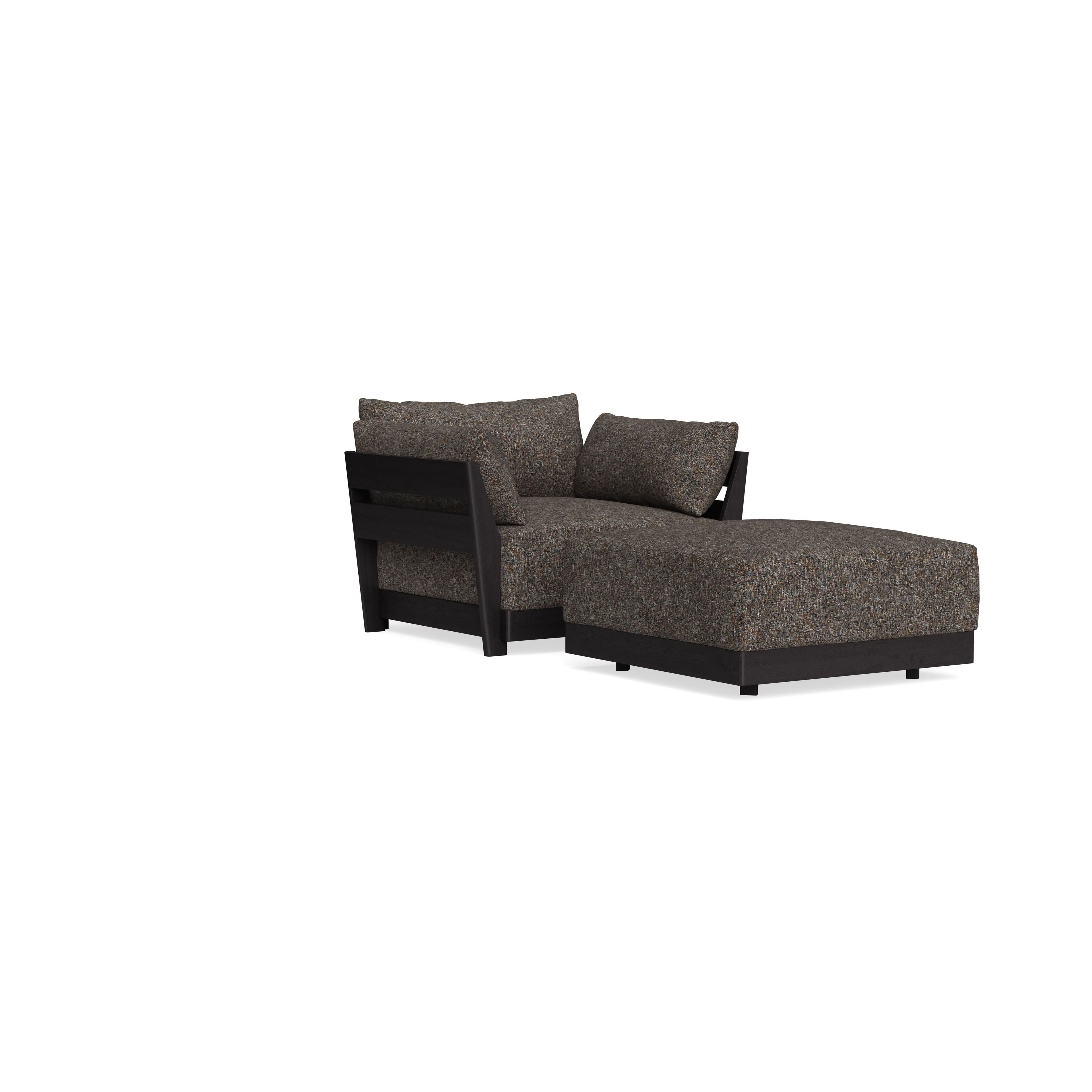 Modular Bondi Black Armchair + Ottoman in Eclipse | Classic Blend