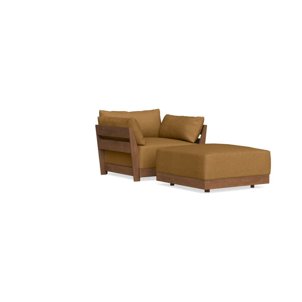 Modular Bondi Espresso Armchair + Ottoman in Dijon | Classic Blend