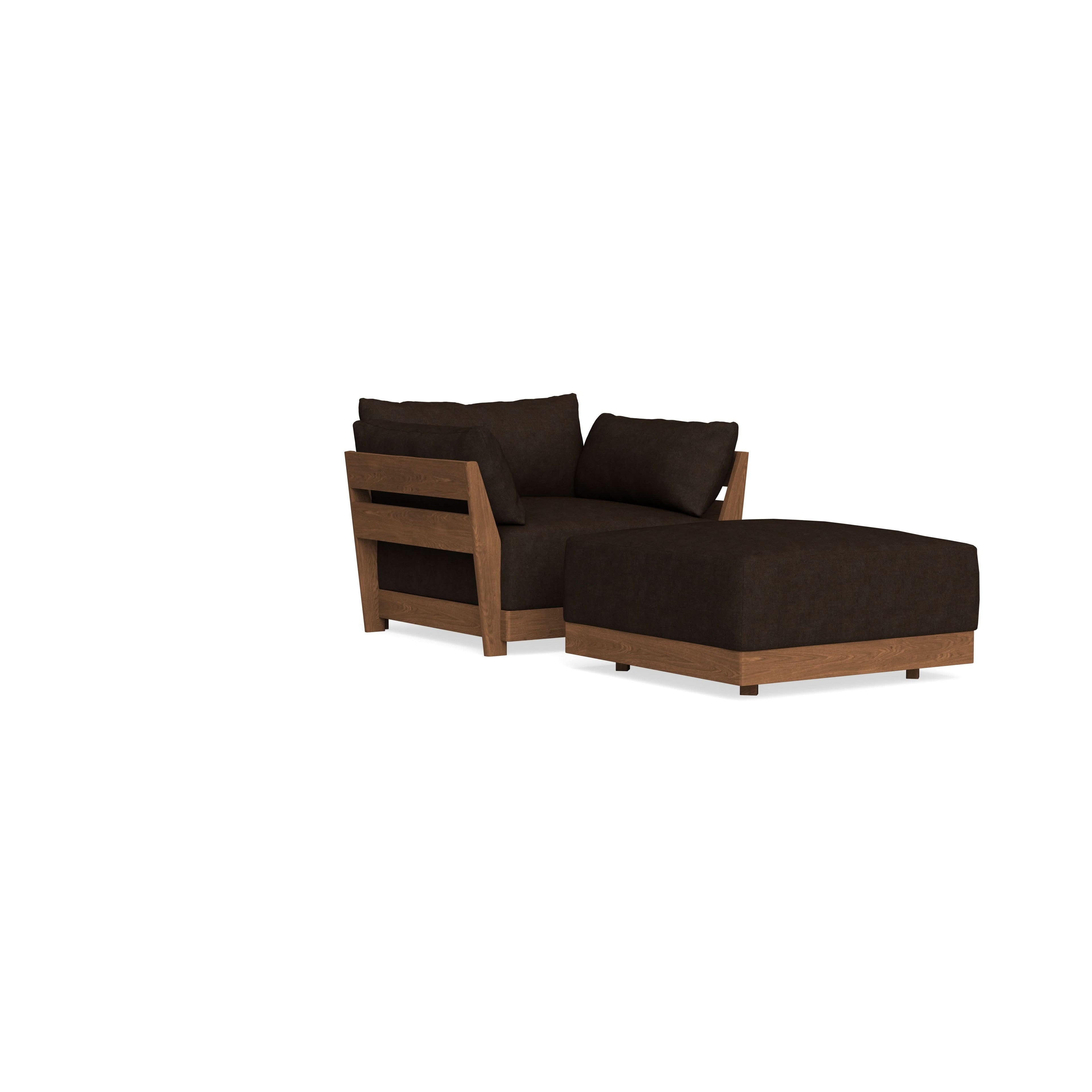 Modular Bondi Espresso Armchair + Ottoman in Espresso | Memory Foam Blend