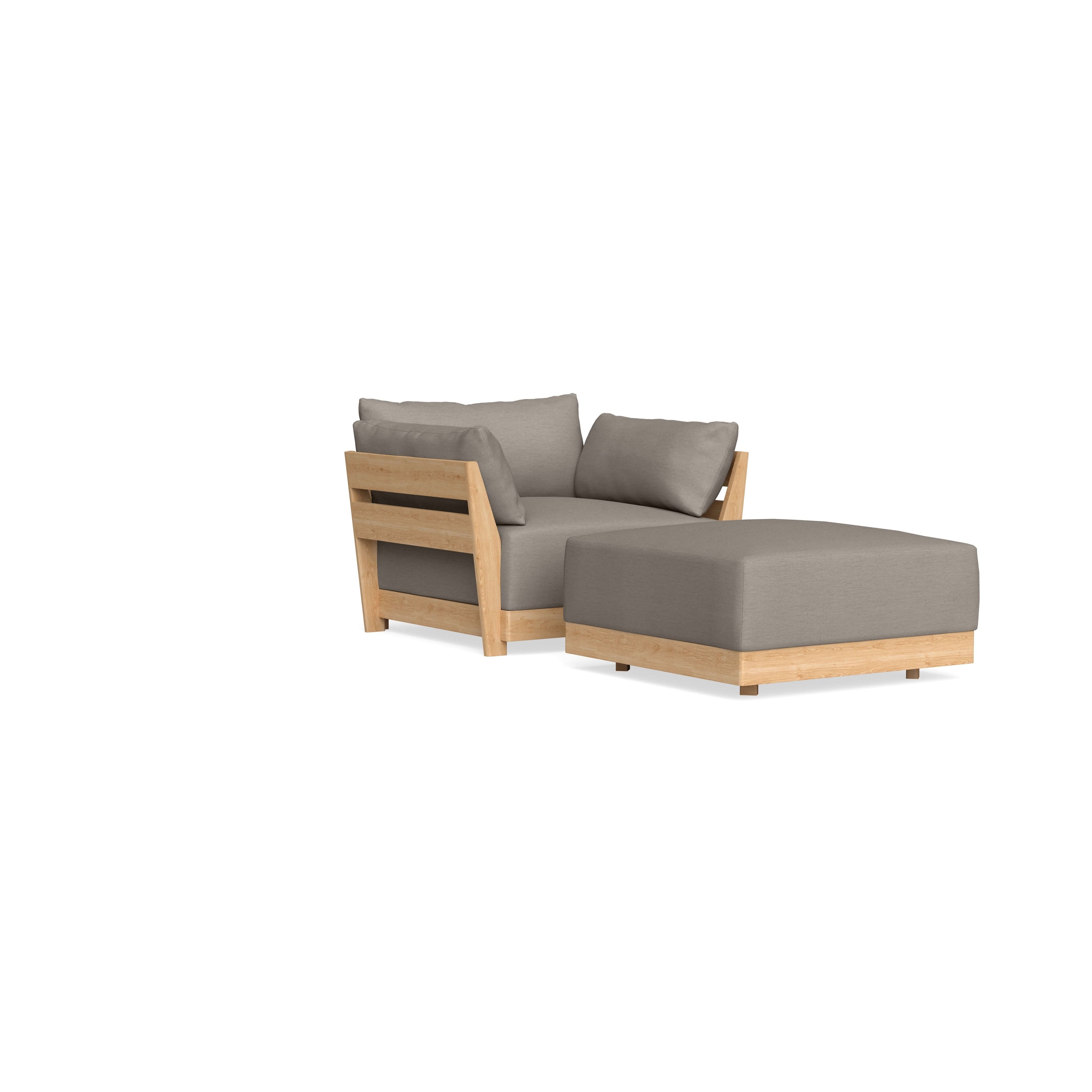 Modular Bondi Latte Armchair + Ottoman in Cinder Gray | Memory Foam Blend