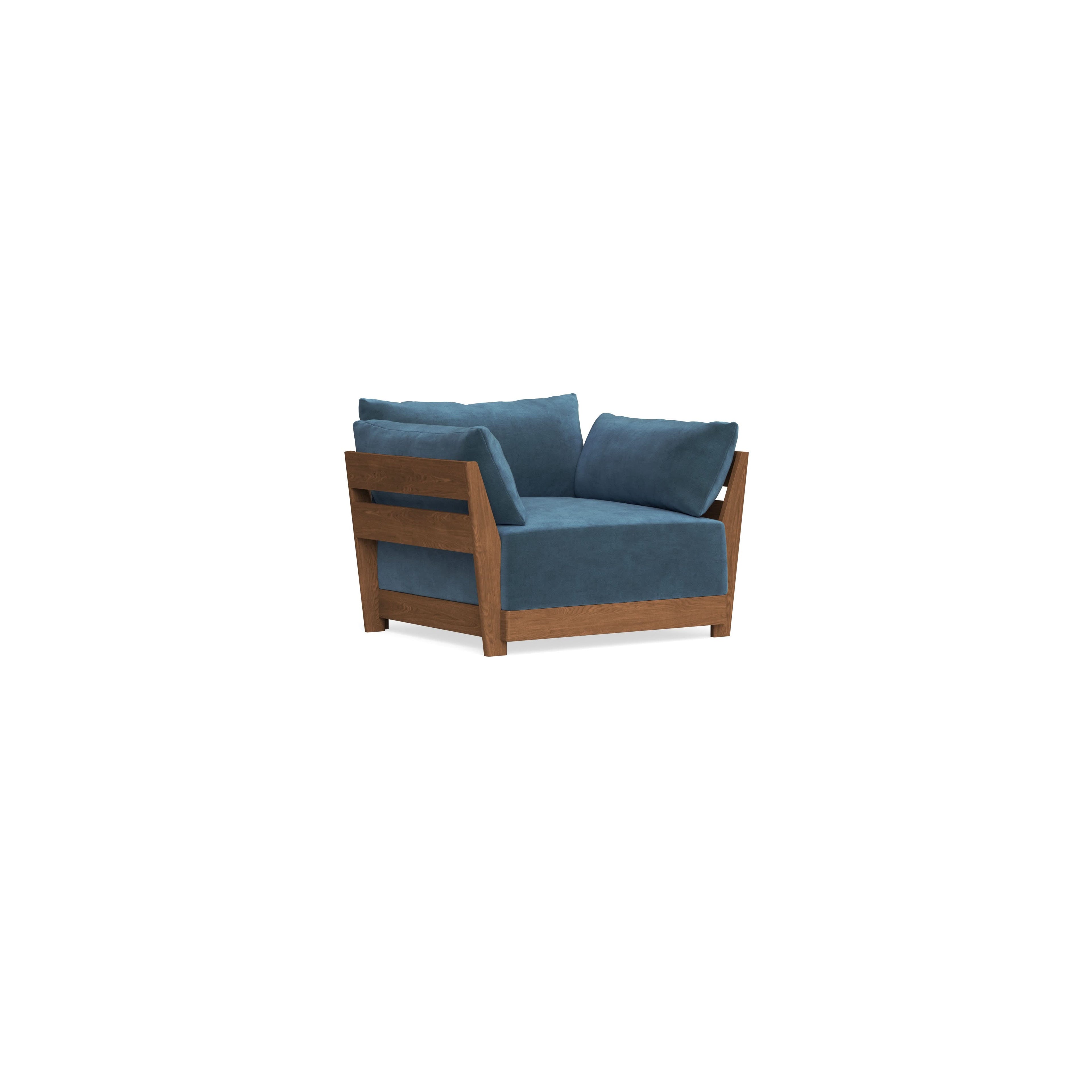 Modular Bondi Espresso Armchair in Oxford Blue | Classic Blend