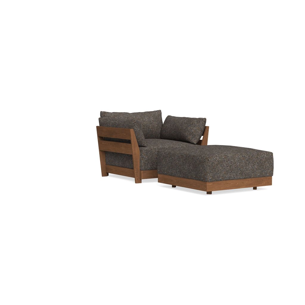 Modular Bondi Espresso Armchair + Ottoman in Eclipse | Classic Blend
