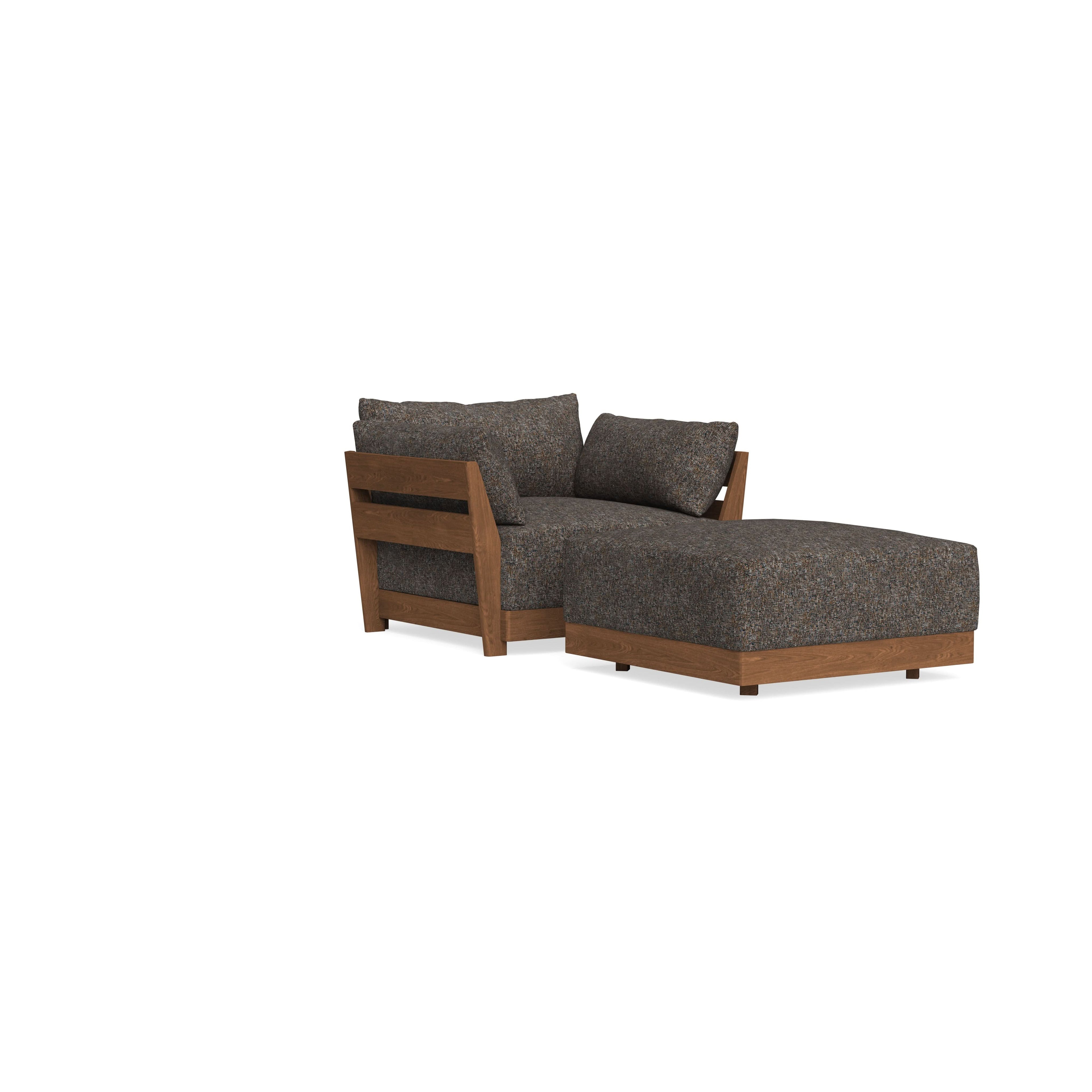 Modular Bondi Espresso Armchair + Ottoman in Eclipse | Classic Blend