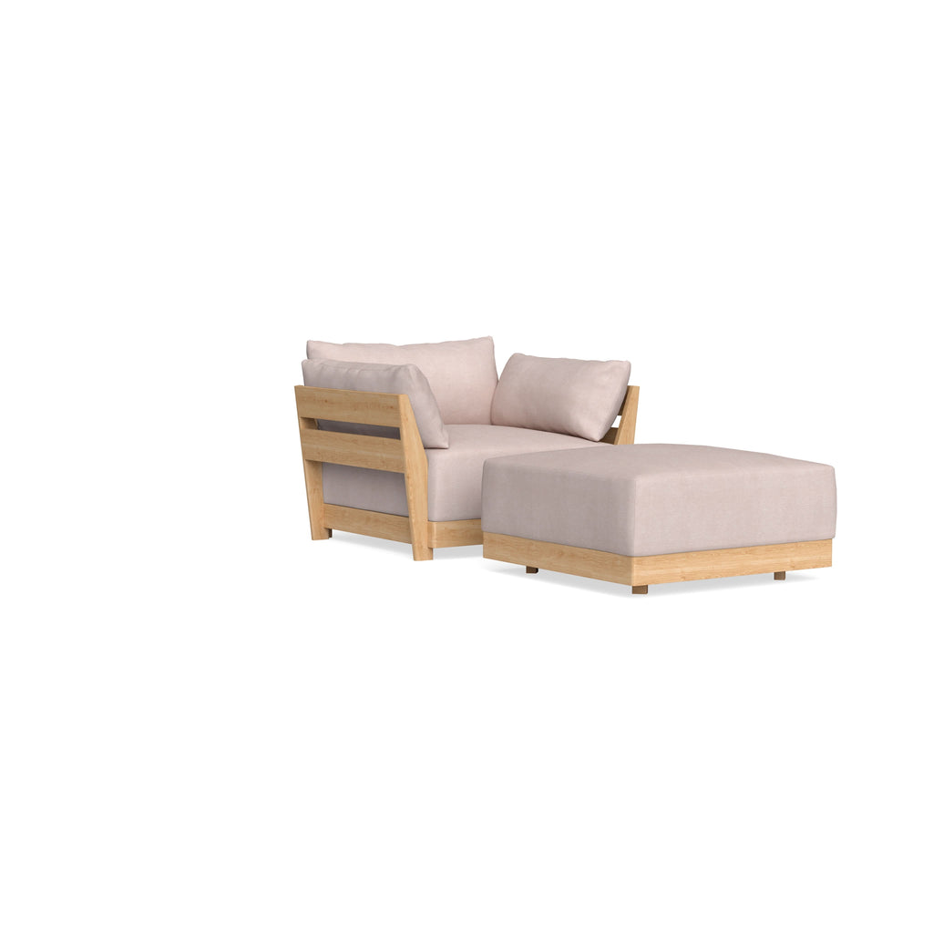 Modular Bondi Latte Armchair + Ottoman in Blush | Classic Blend