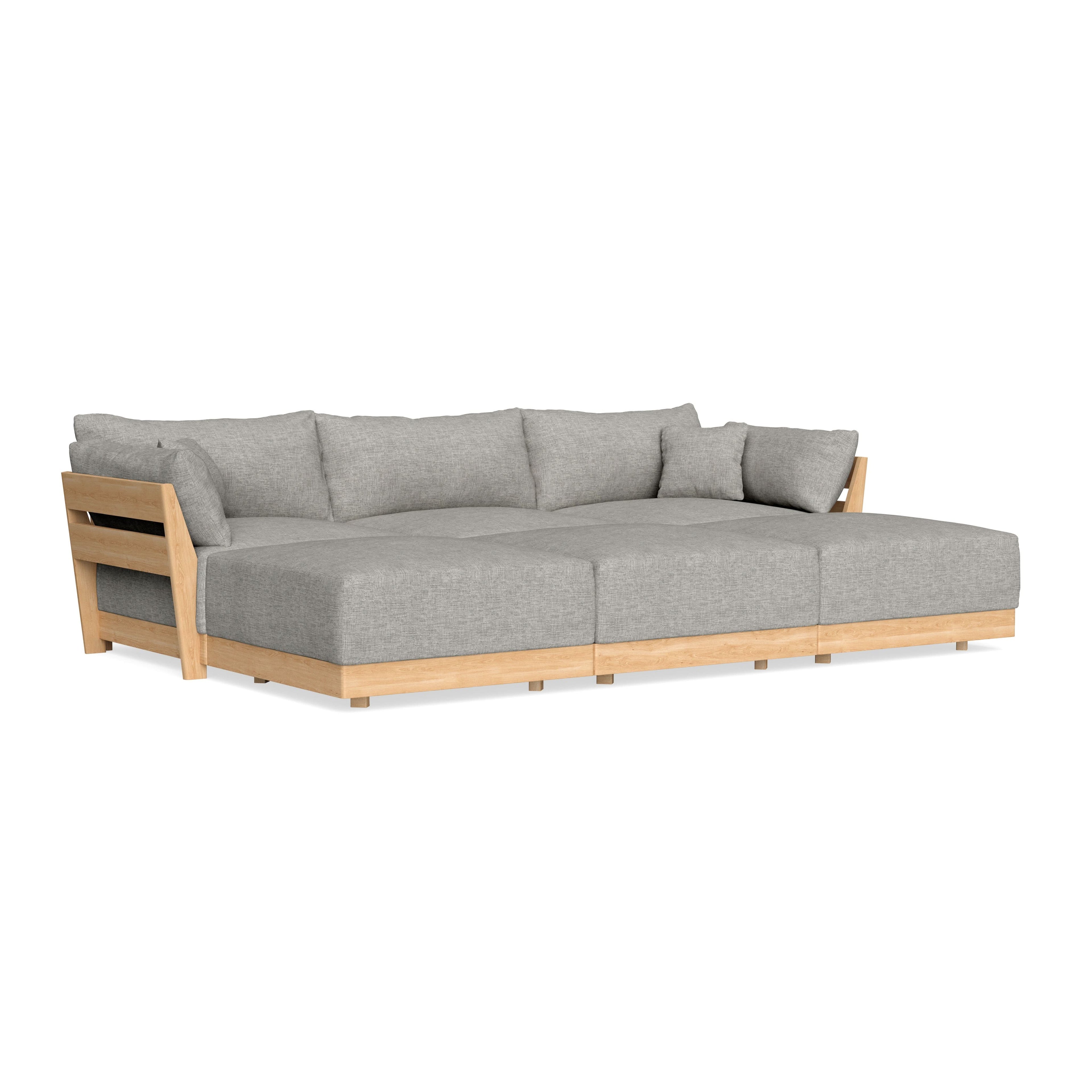 Slipcover Only - Modular Bondi 3-Seater Daybed Sofa Sectional in Fog