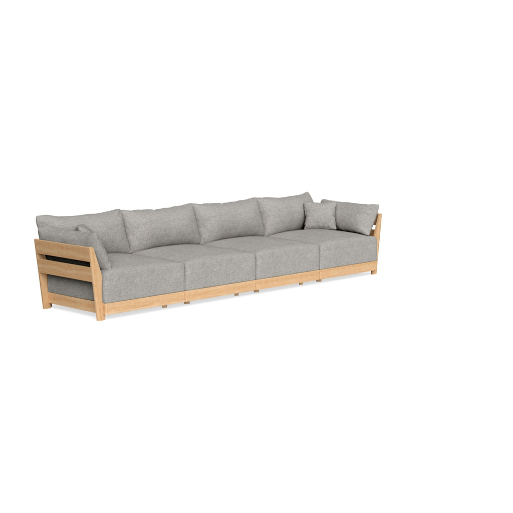 Modular Bondi Latte 4-Seater Sofa in Fog | Memory Foam Blend