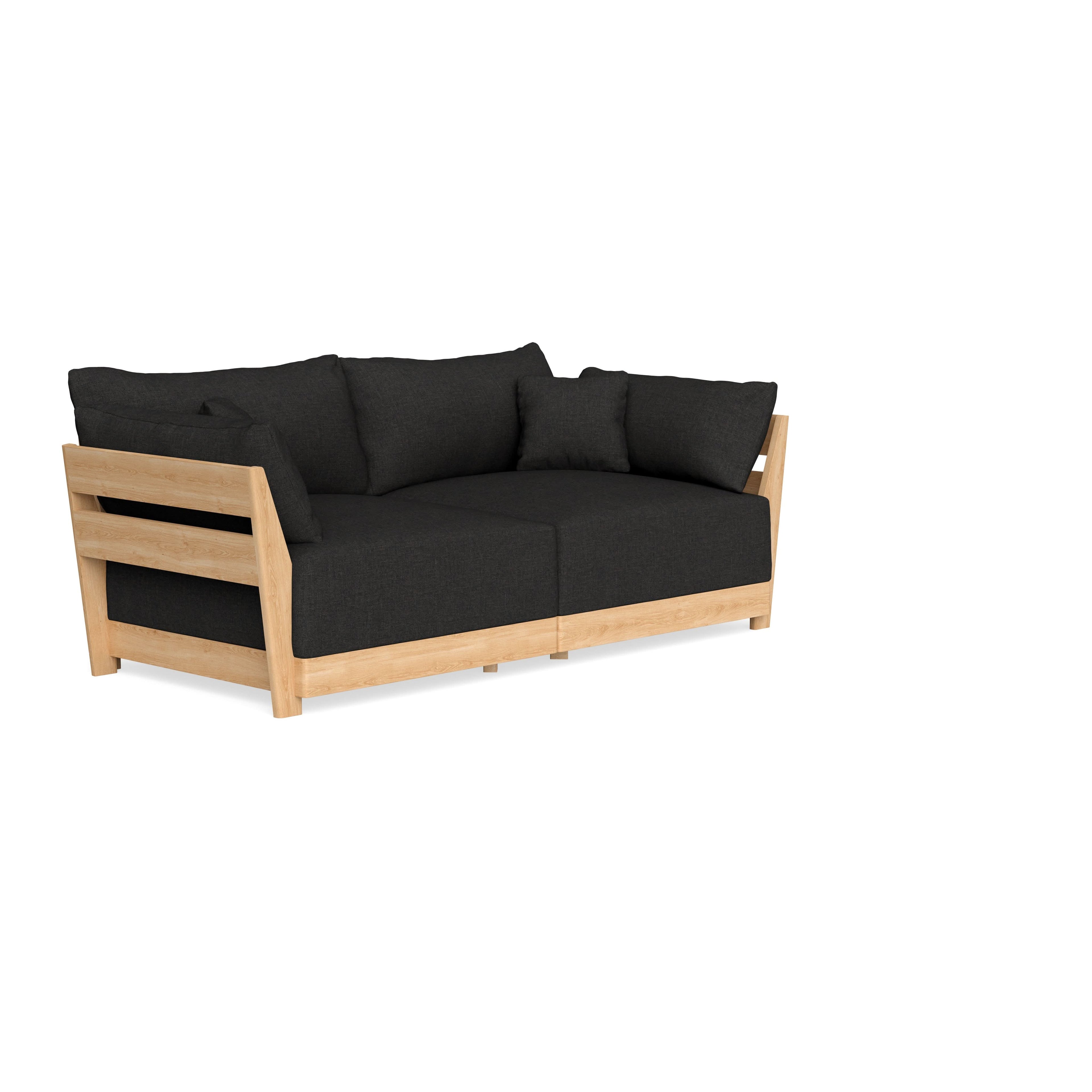 Modular Bondi Latte 2-Seater Sofa in Peppercorn | Memory Foam Blend