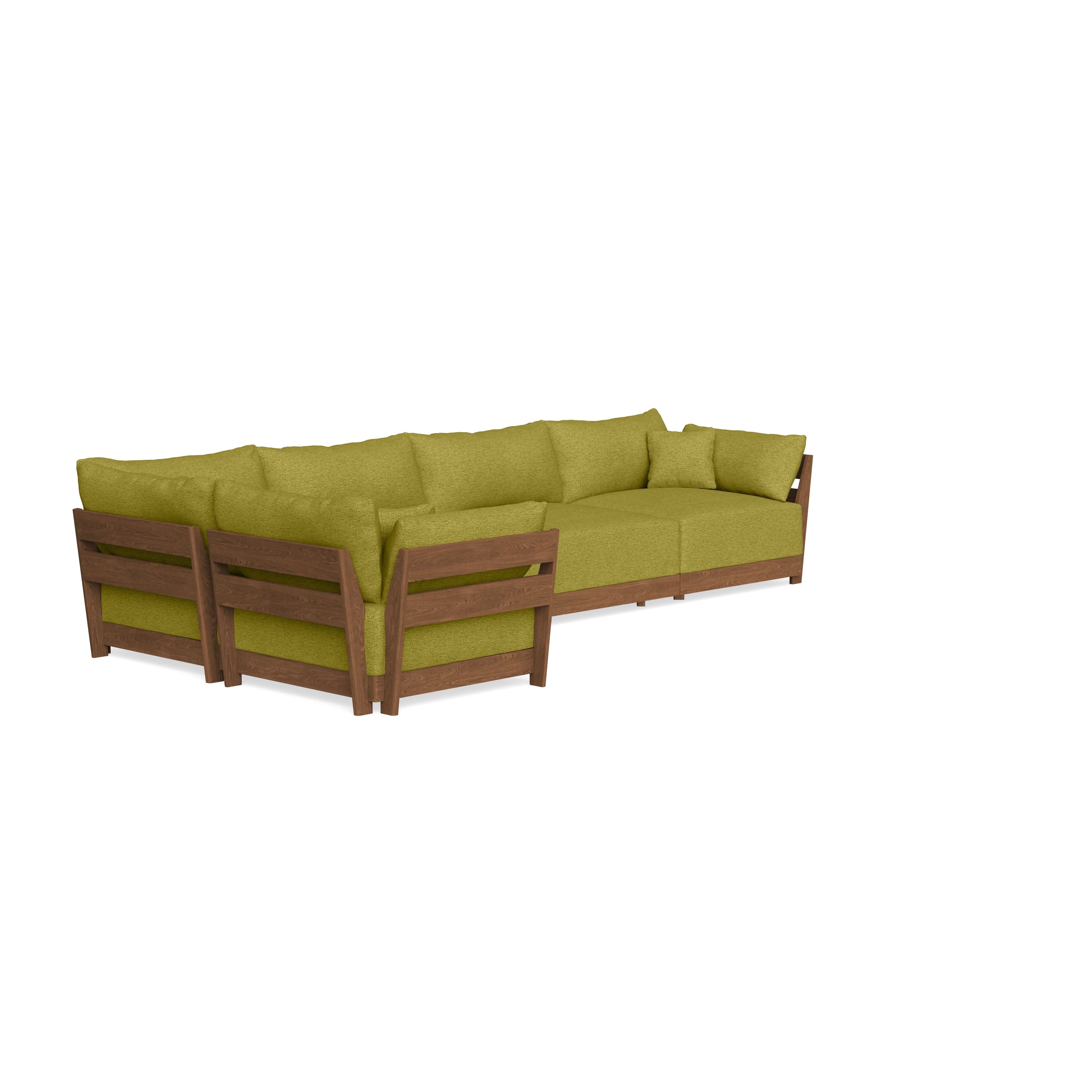 Modular Bondi Espresso 5-Seater L-Sectional in Avocado | Memory Foam Blend