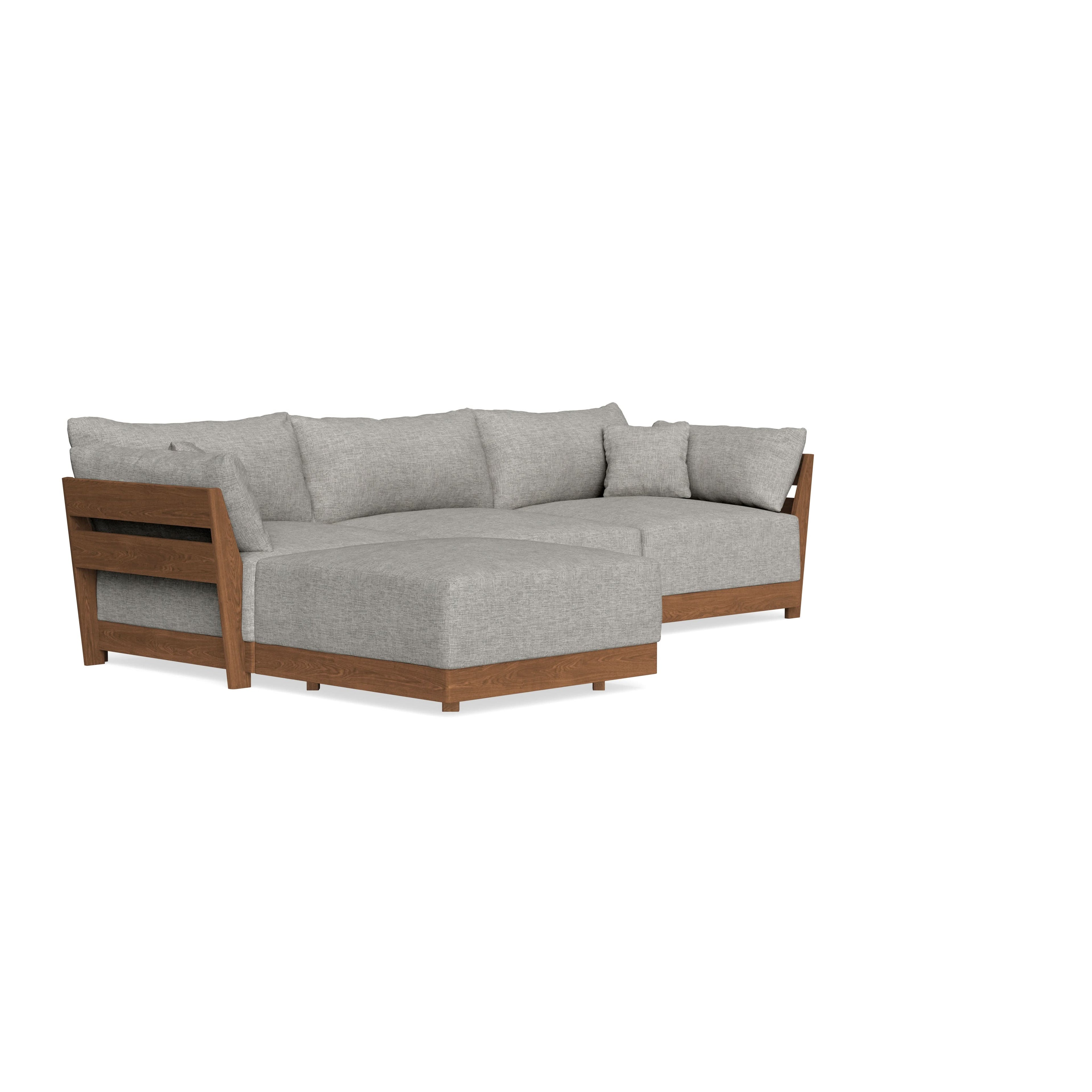 Modular Bondi Espresso 3-Seater Sectional in Fog | Classic Blend