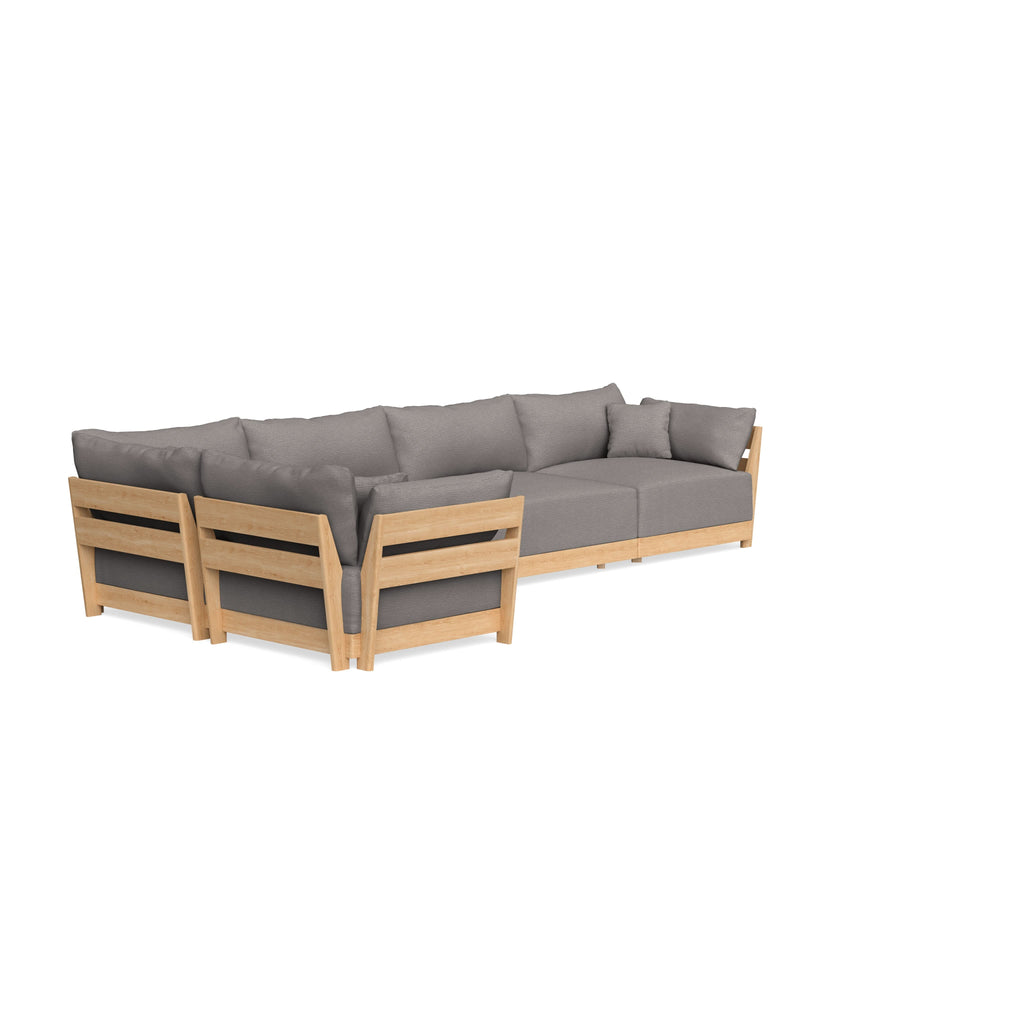 Modular Bondi Latte 5-Seater L-Sectional in Cement | Classic Blend