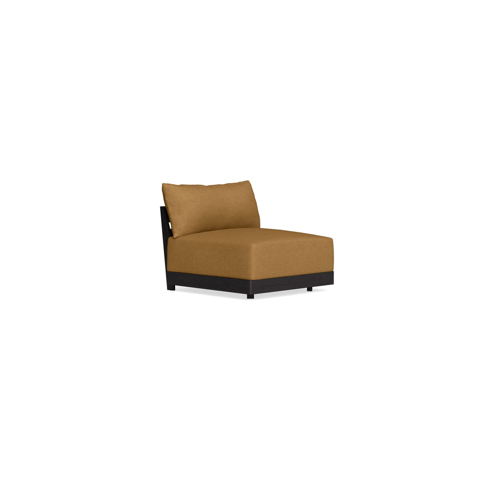 Modular Bondi Black Armless Chair in Dijon | Memory Foam Blend