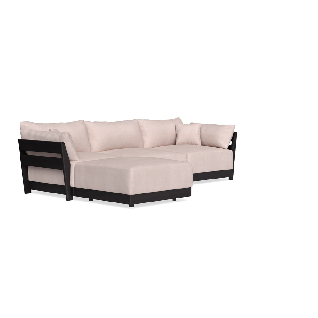 Modular Bondi Black 3-Seater Sectional in Blush | Memory Foam Blend