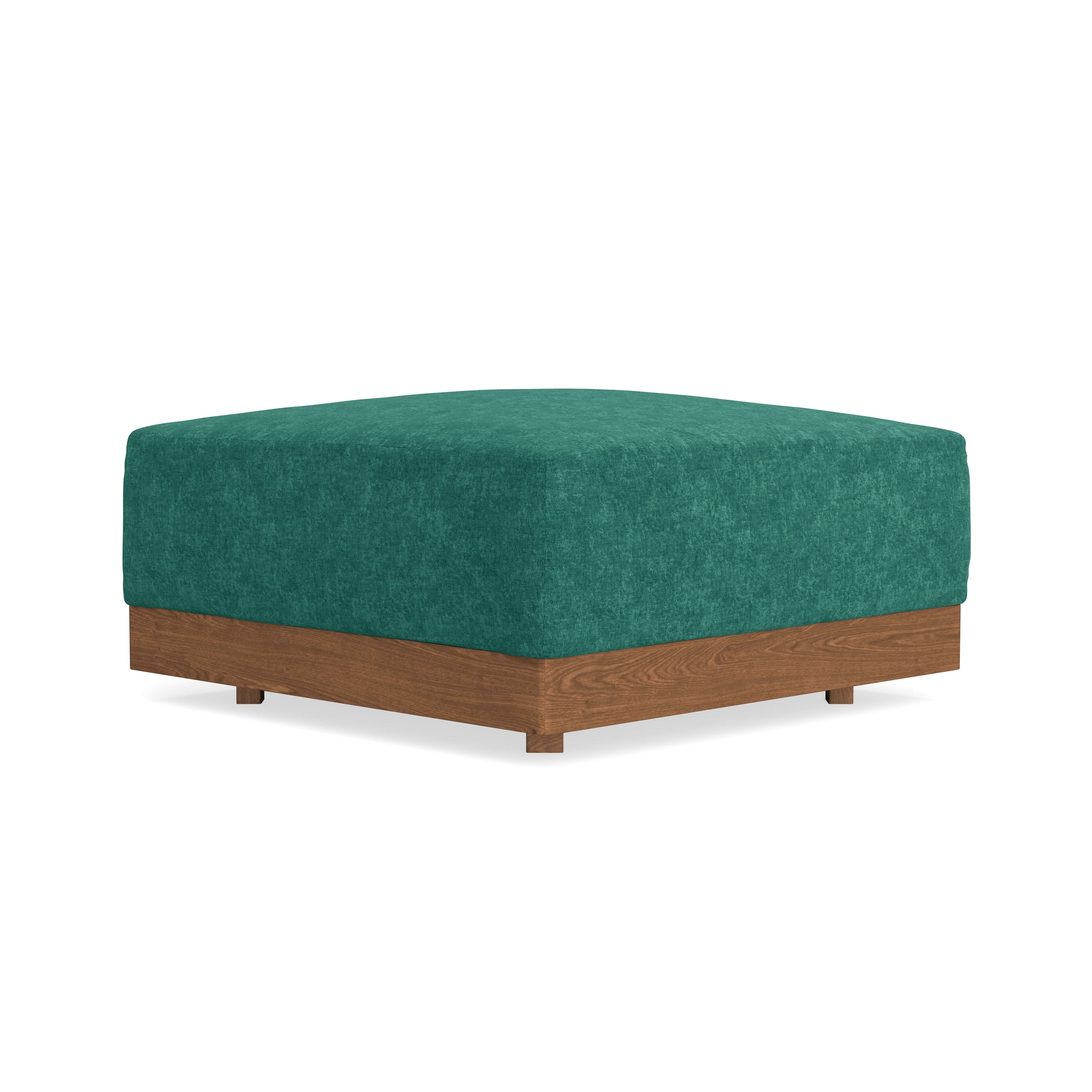 Modular Bondi Espresso Ottoman in Jade Green | Memory Foam Blend