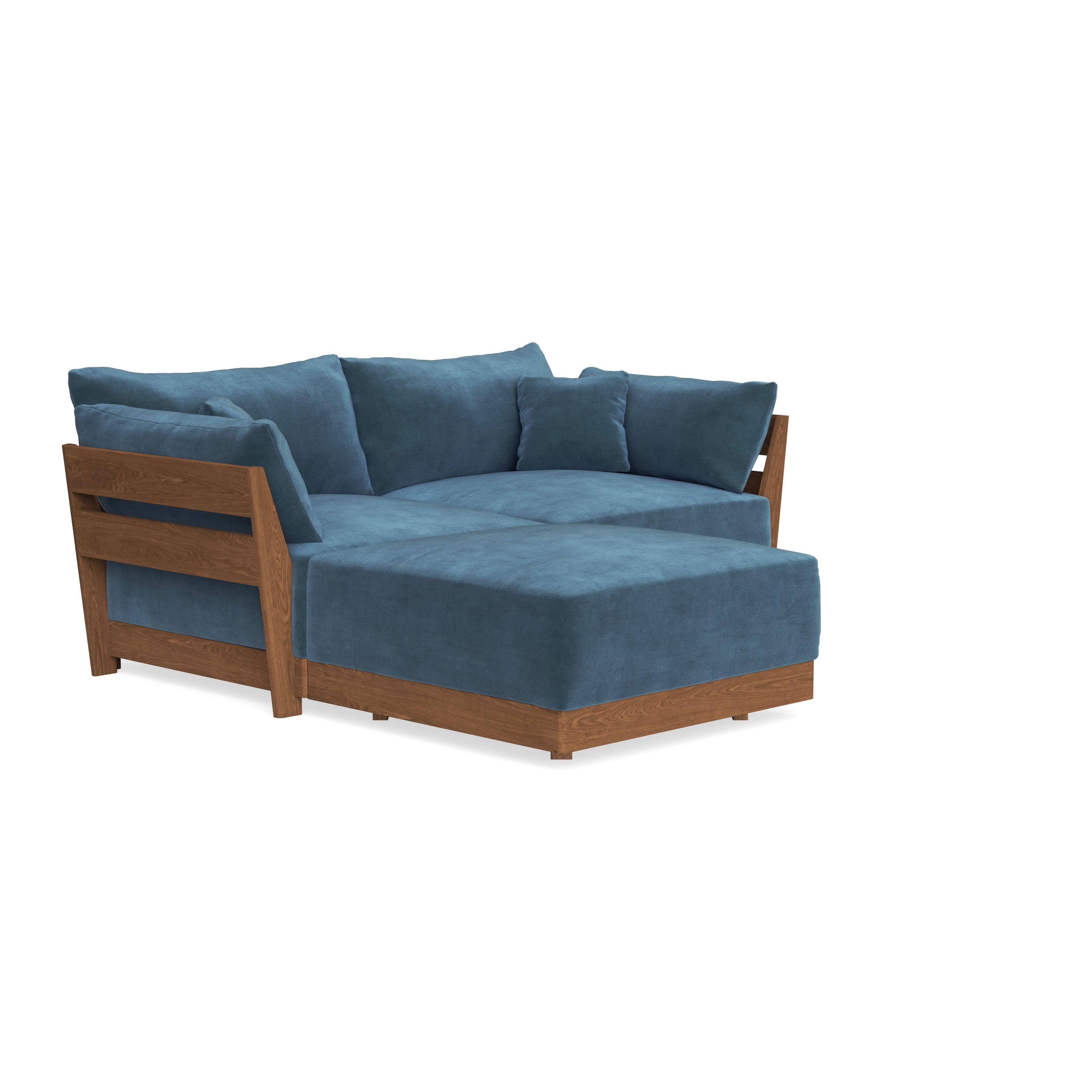 Modular Bondi Espresso 2-Seater Sectional in Oxford Blue | Classic Blend